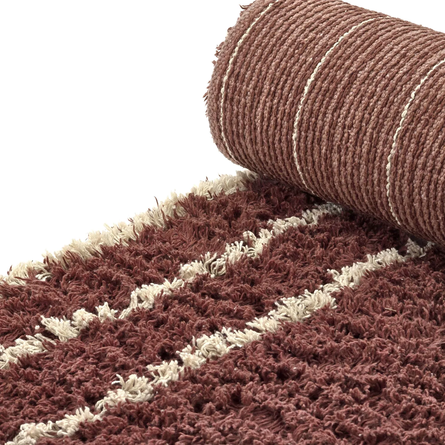 Alfombras de pelo largo - Cataya Natural Cotton Shaggy (marrón/beige)