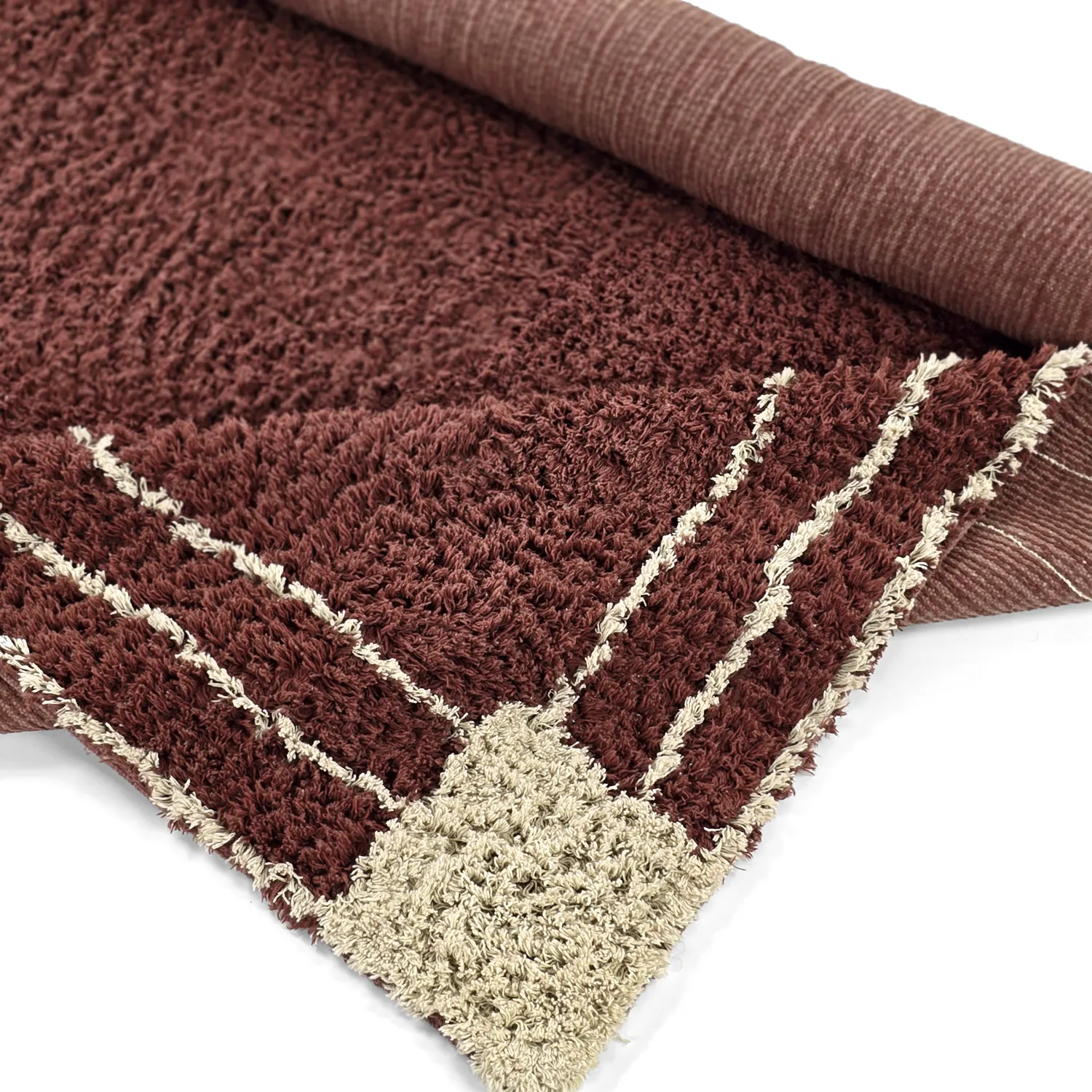 Alfombras de pelo largo - Cataya Natural Cotton Shaggy (marrón/beige)