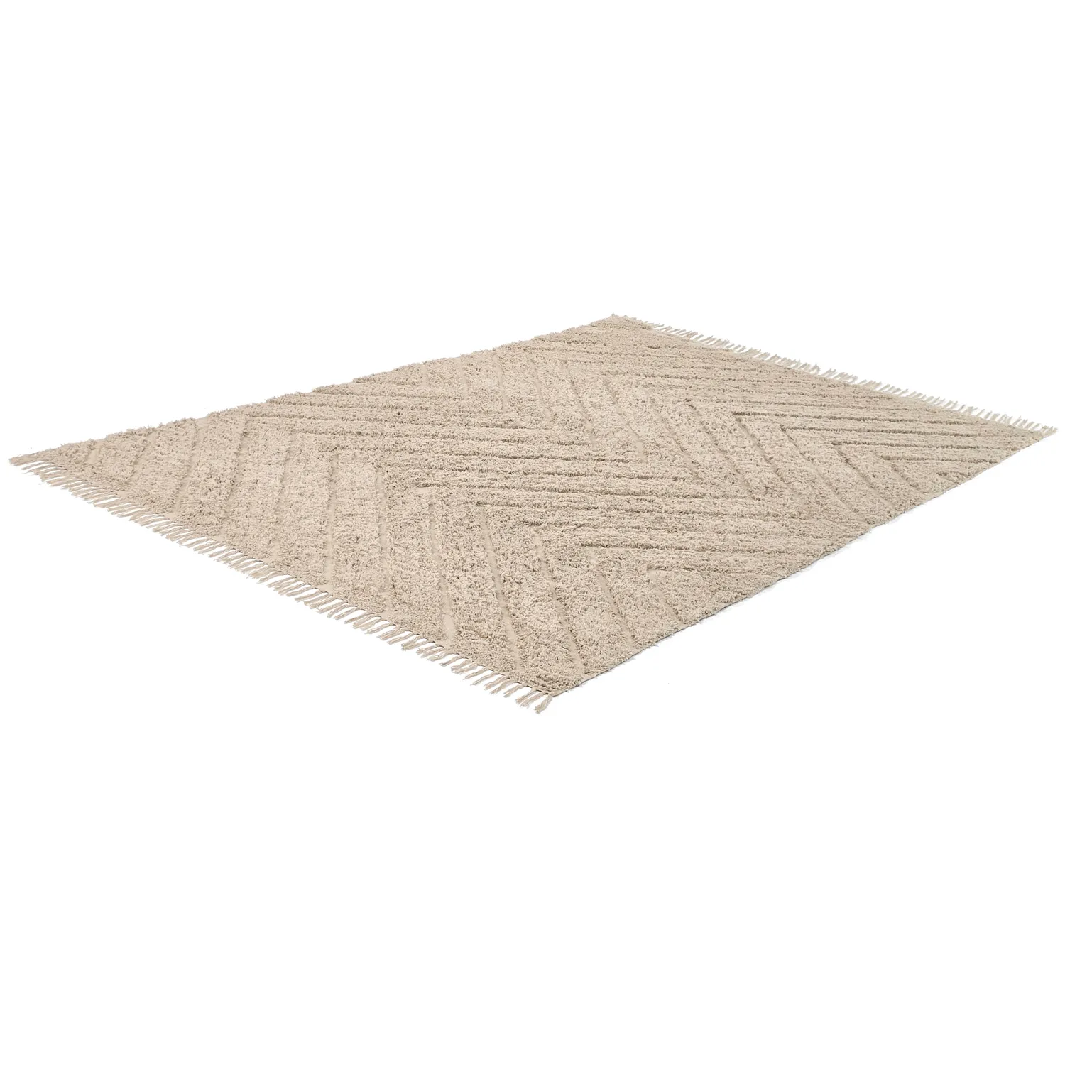 Alfombras de pelo largo - Conara Natural Cotton Shaggy (beige)