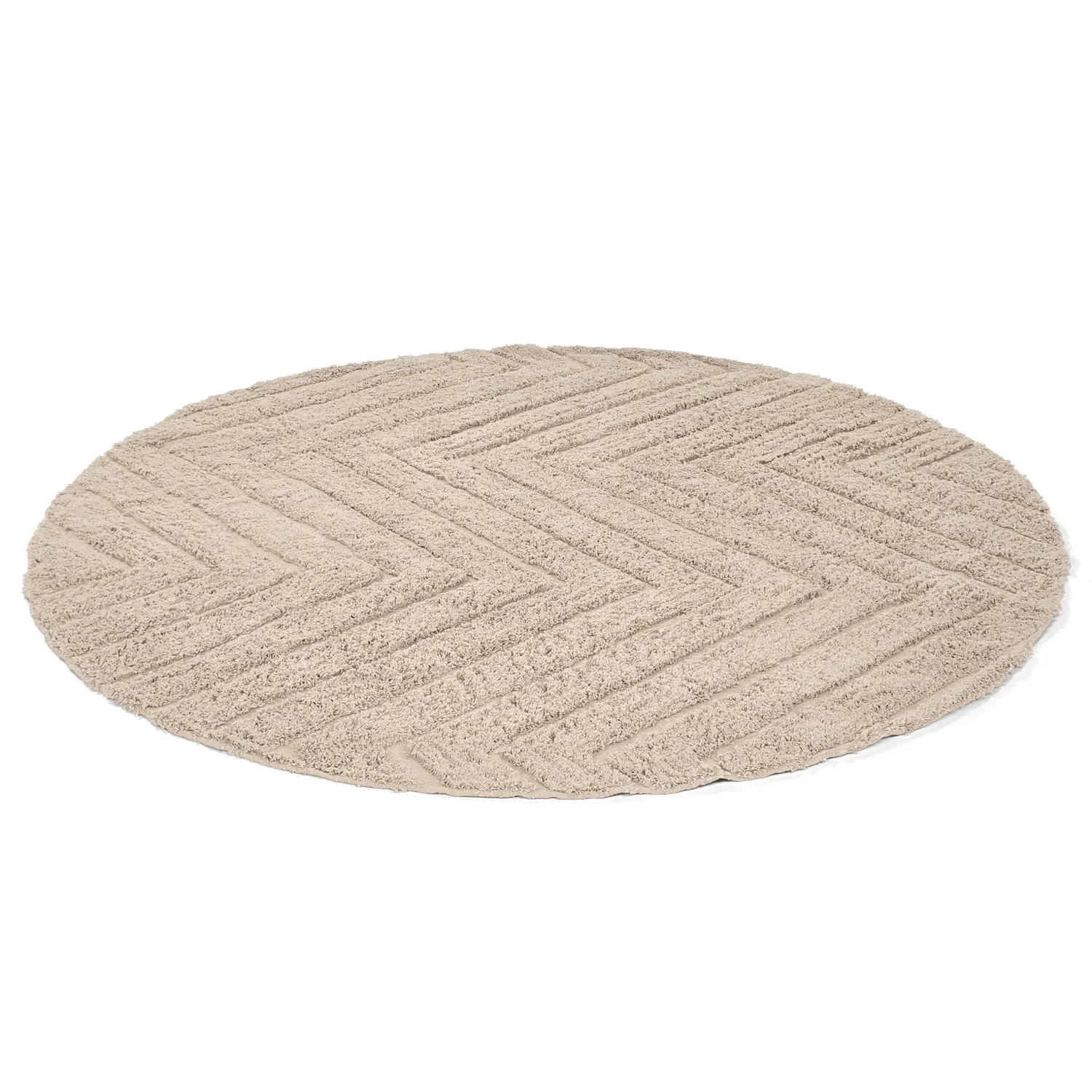 Alfombras redondeadas - Conara Natural Cotton Shaggy (beige)