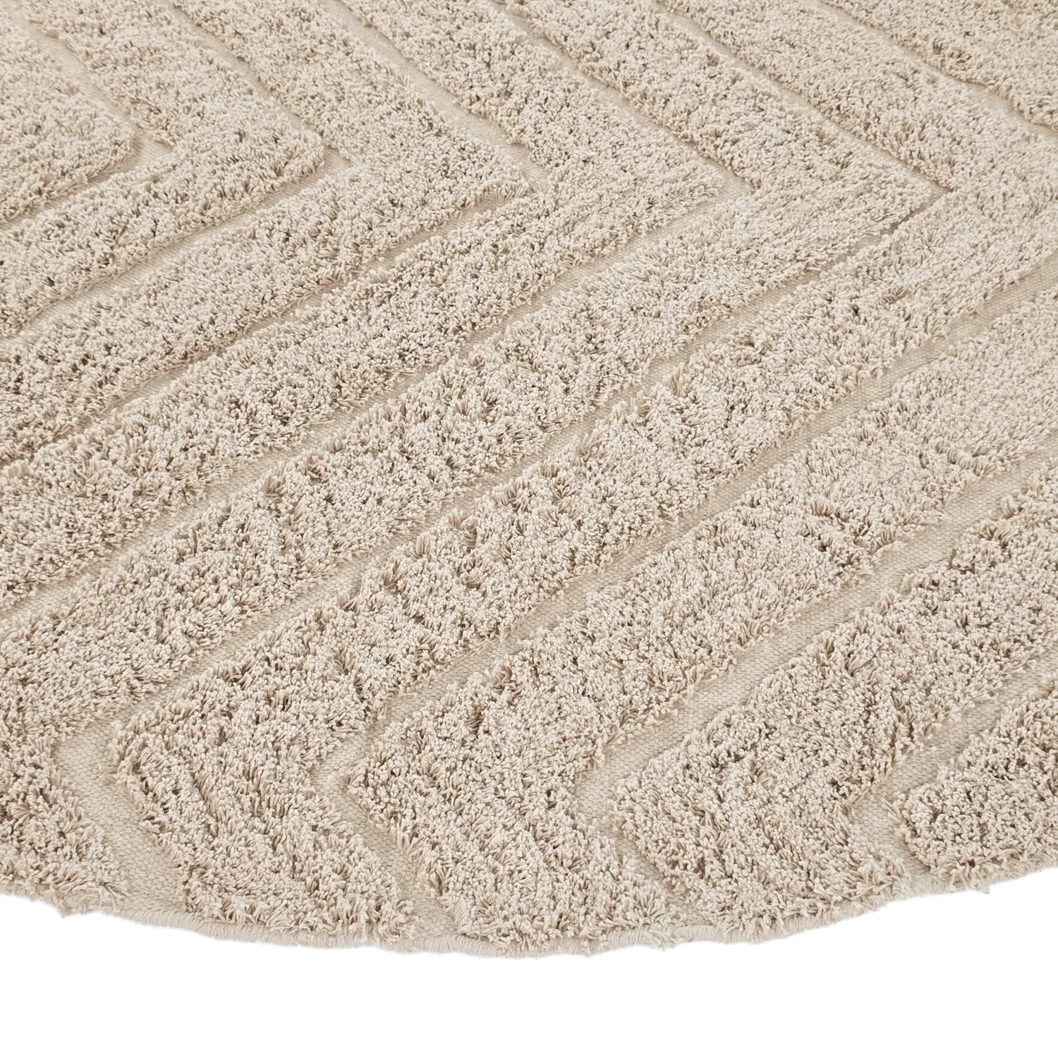 Alfombras redondeadas - Conara Natural Cotton Shaggy (beige)