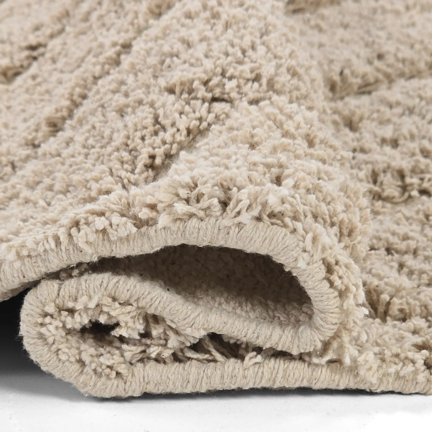 Alfombras redondeadas - Conara Natural Cotton Shaggy (beige)