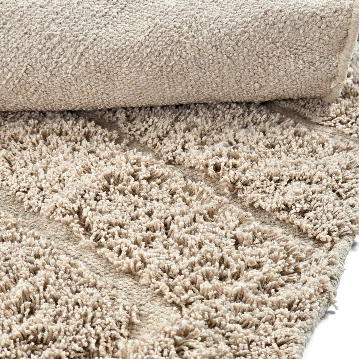 Alfombras redondeadas - Conara Natural Cotton Shaggy (beige)