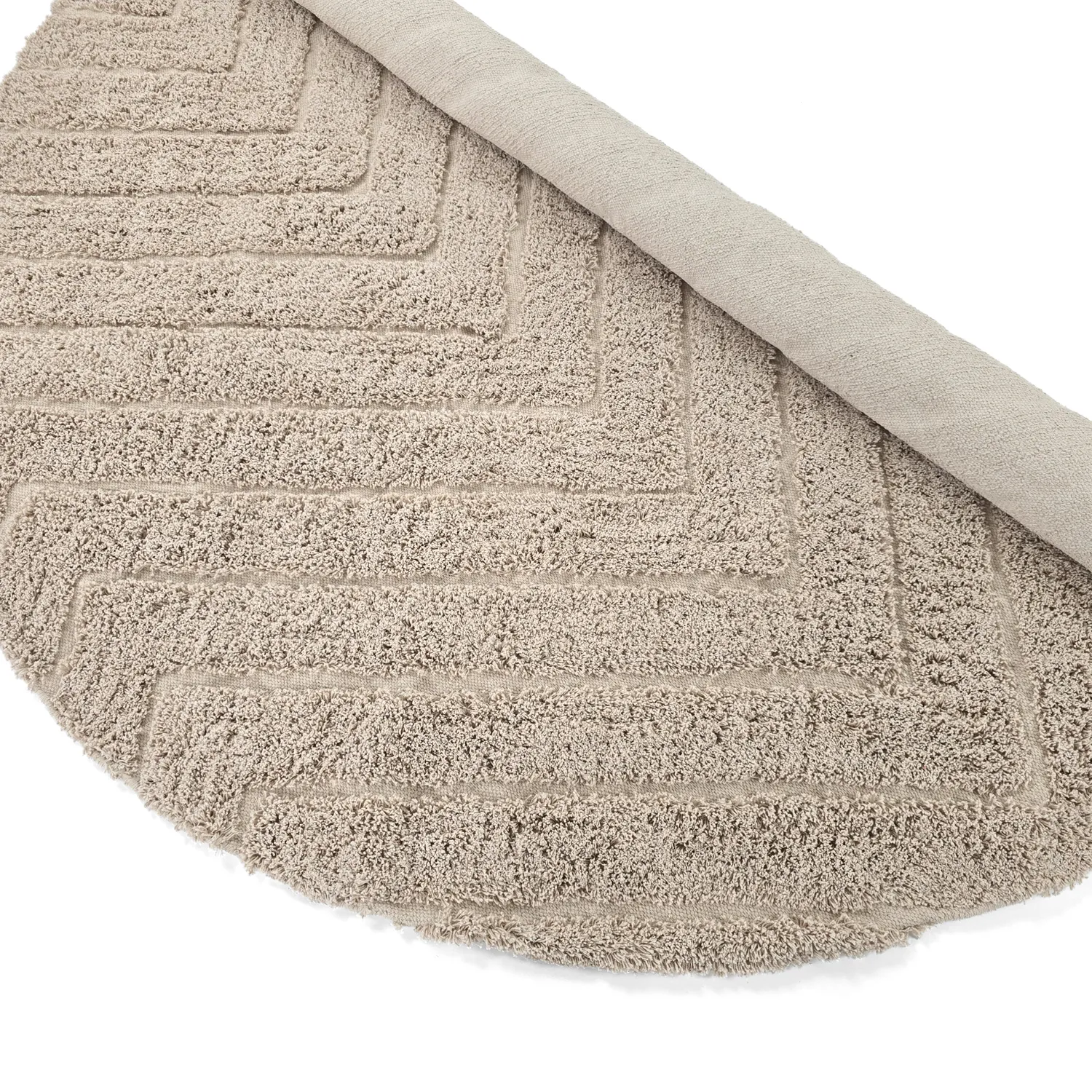 Alfombras redondeadas - Conara Natural Cotton Shaggy (beige)