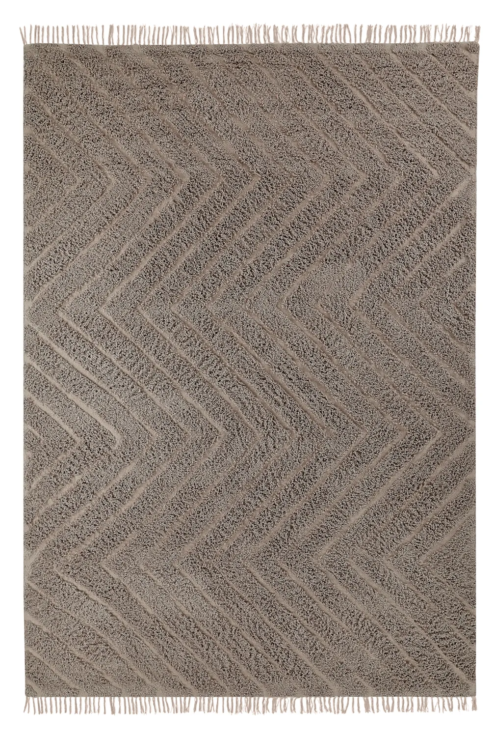 Alfombras de pelo largo - Conara Natural Cotton Shaggy (gris pardo)