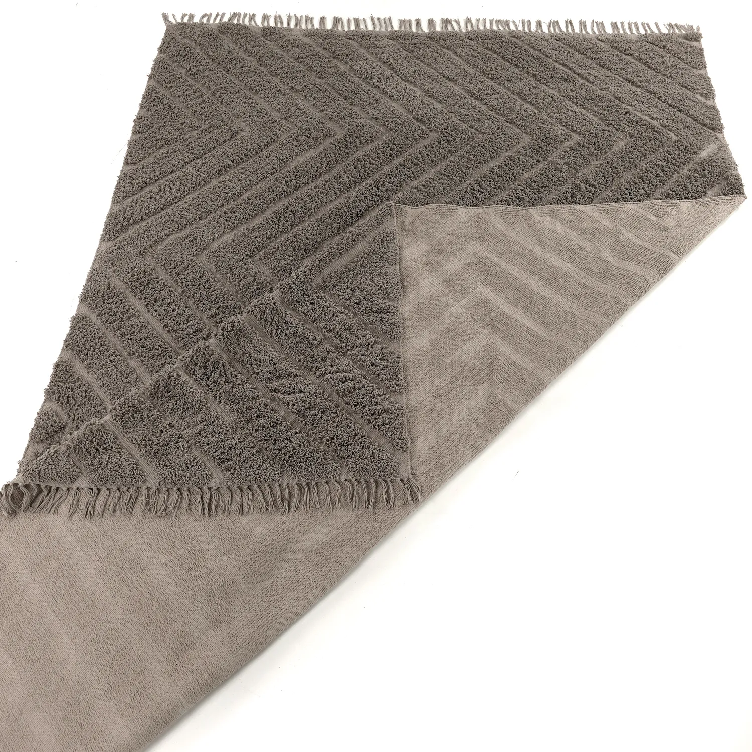 Alfombras de pelo largo - Conara Natural Cotton Shaggy (gris pardo)
