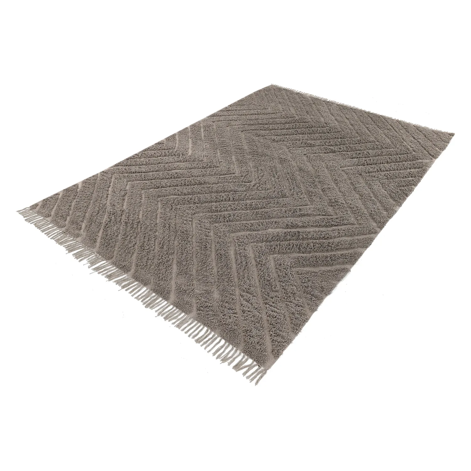 Alfombras de pelo largo - Conara Natural Cotton Shaggy (gris pardo)