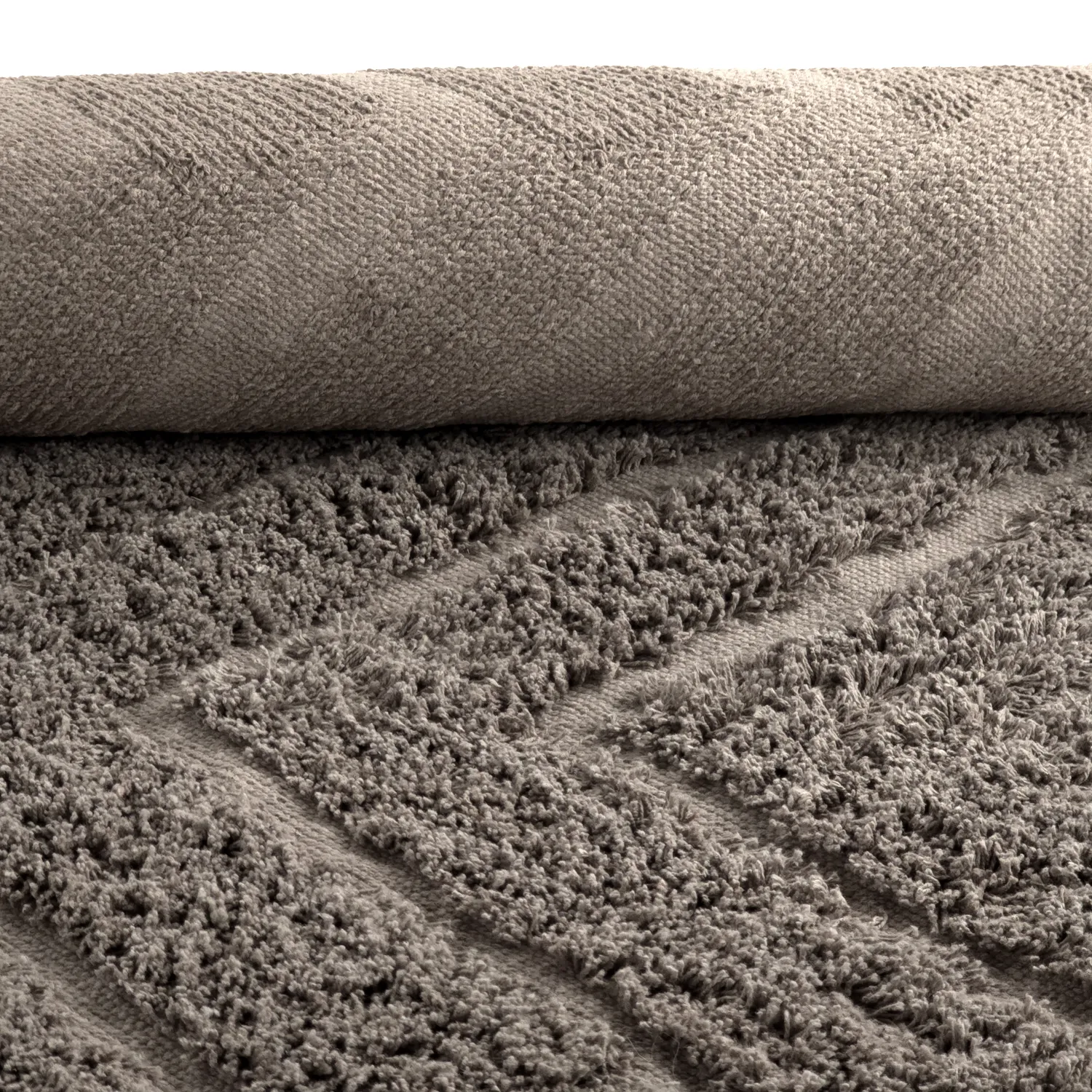 Alfombras de pelo largo - Conara Natural Cotton Shaggy (gris pardo)