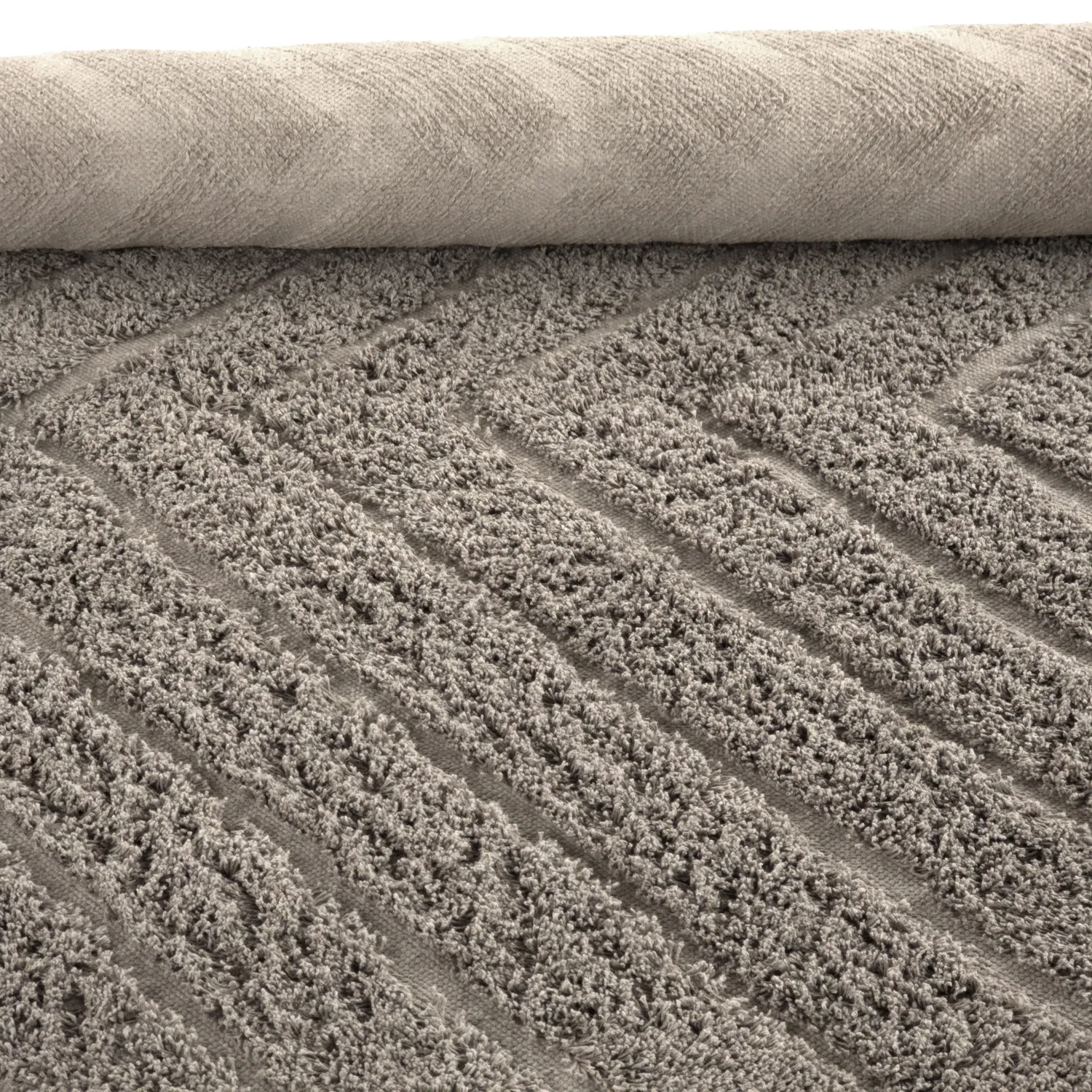 Alfombras de pelo largo - Conara Natural Cotton Shaggy (gris pardo)