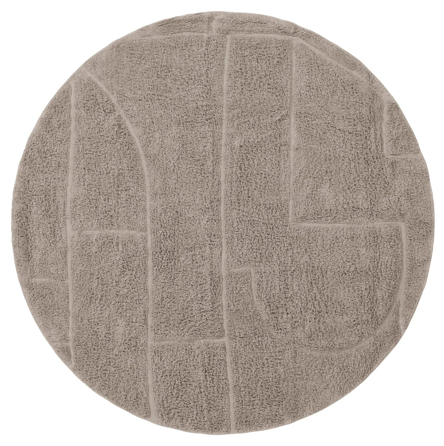 Alfombras redondeadas - Cremona Natural Cotton Shaggy (gris pardo)