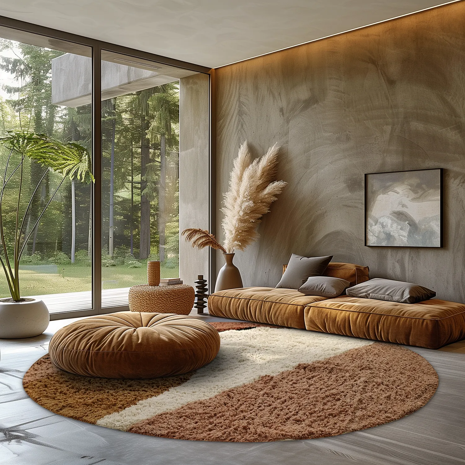 Alfombras redondeadas - Donostia Natural Cotton Shaggy (multi)