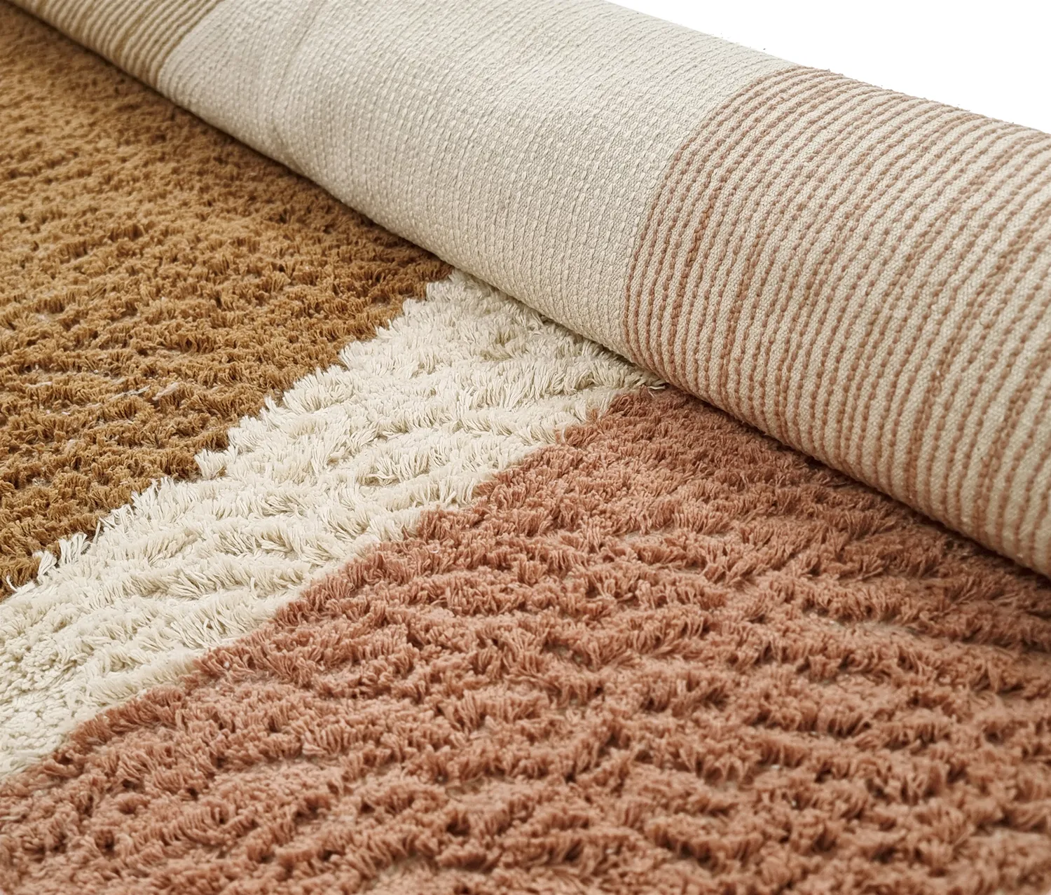 Alfombras redondeadas - Donostia Natural Cotton Shaggy (multi)