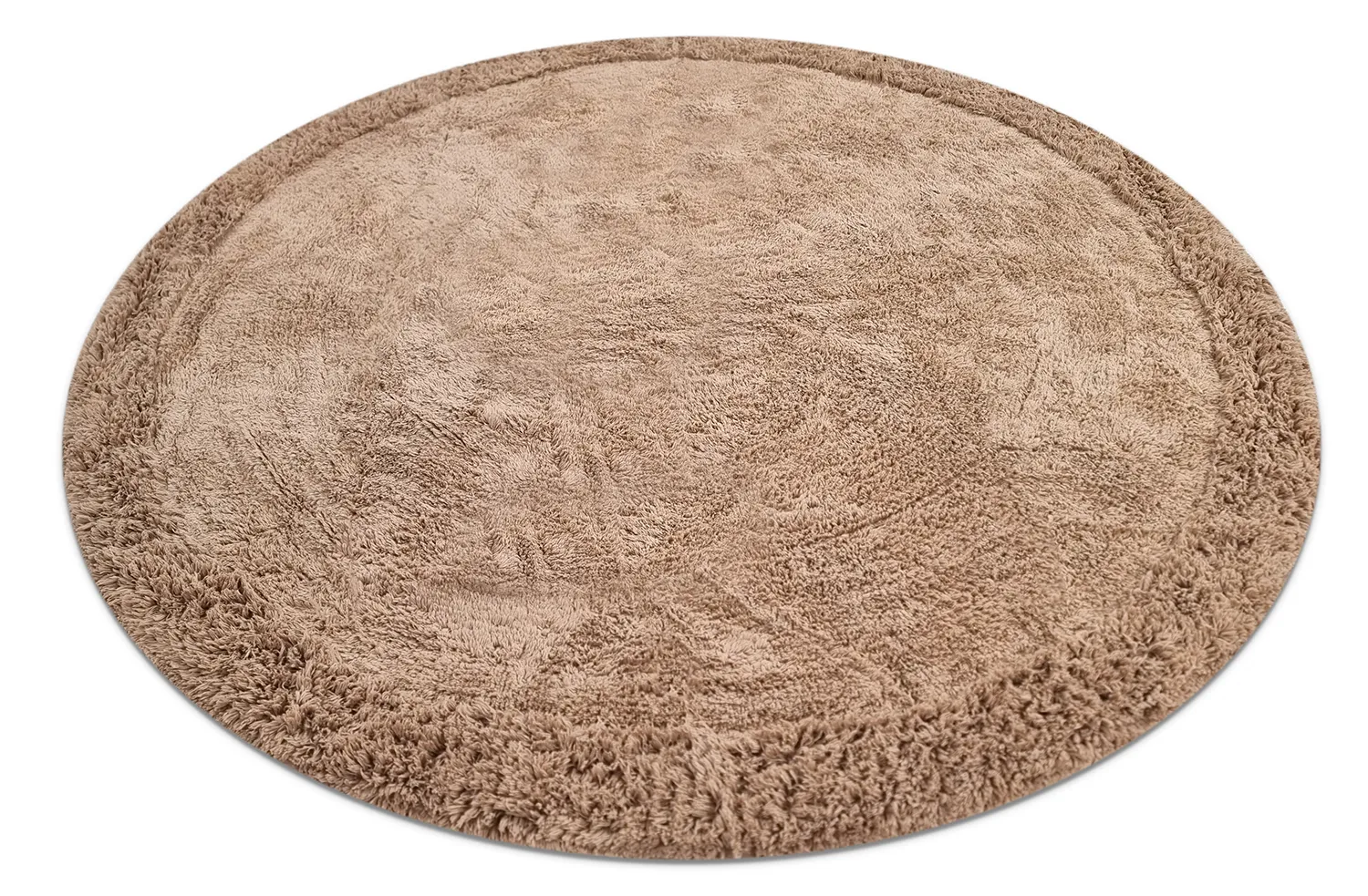Alfombras redondeadas - Ebba Natural Cotton Shaggy (marrón)