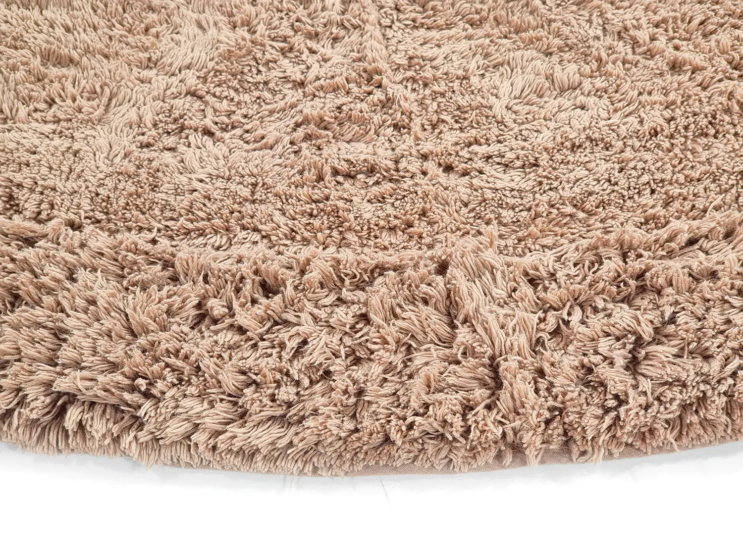 Alfombras redondeadas - Ebba Natural Cotton Shaggy (marrón)