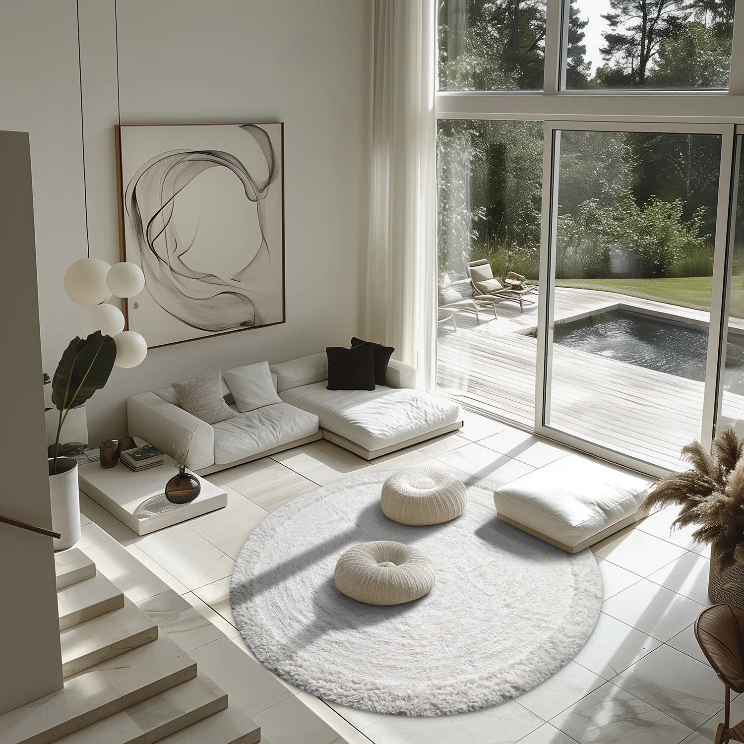 Alfombras redondeadas - Ebba Natural Cotton Shaggy (offwhite)