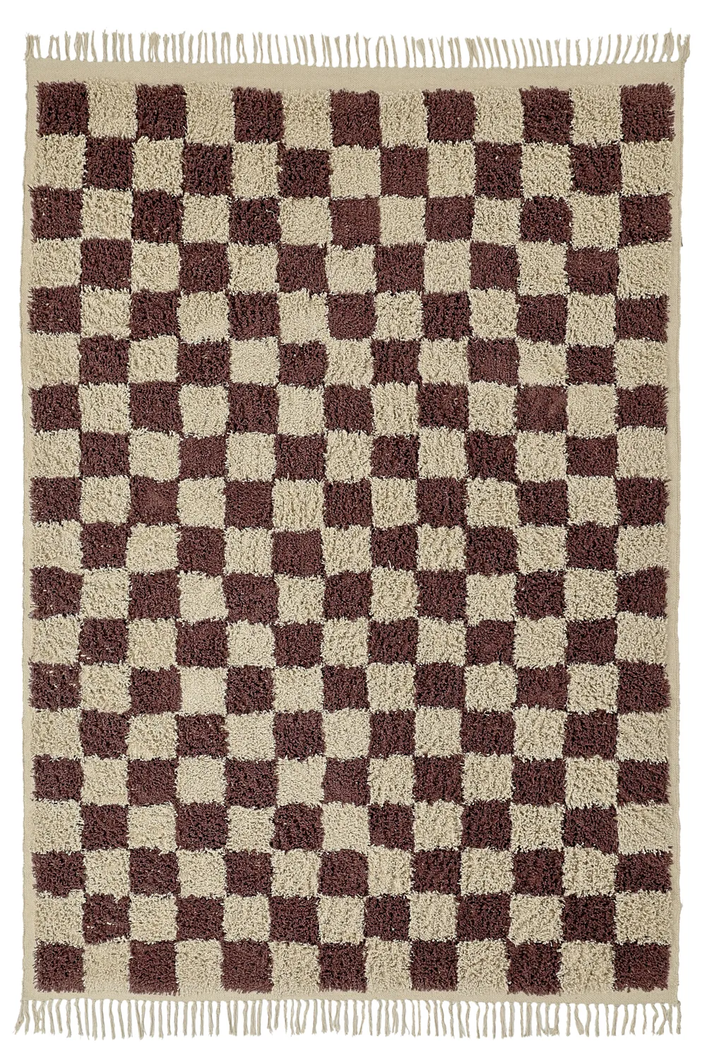Alfombras de pelo largo - Elsey Natural Cotton Shaggy (beige/marrón)