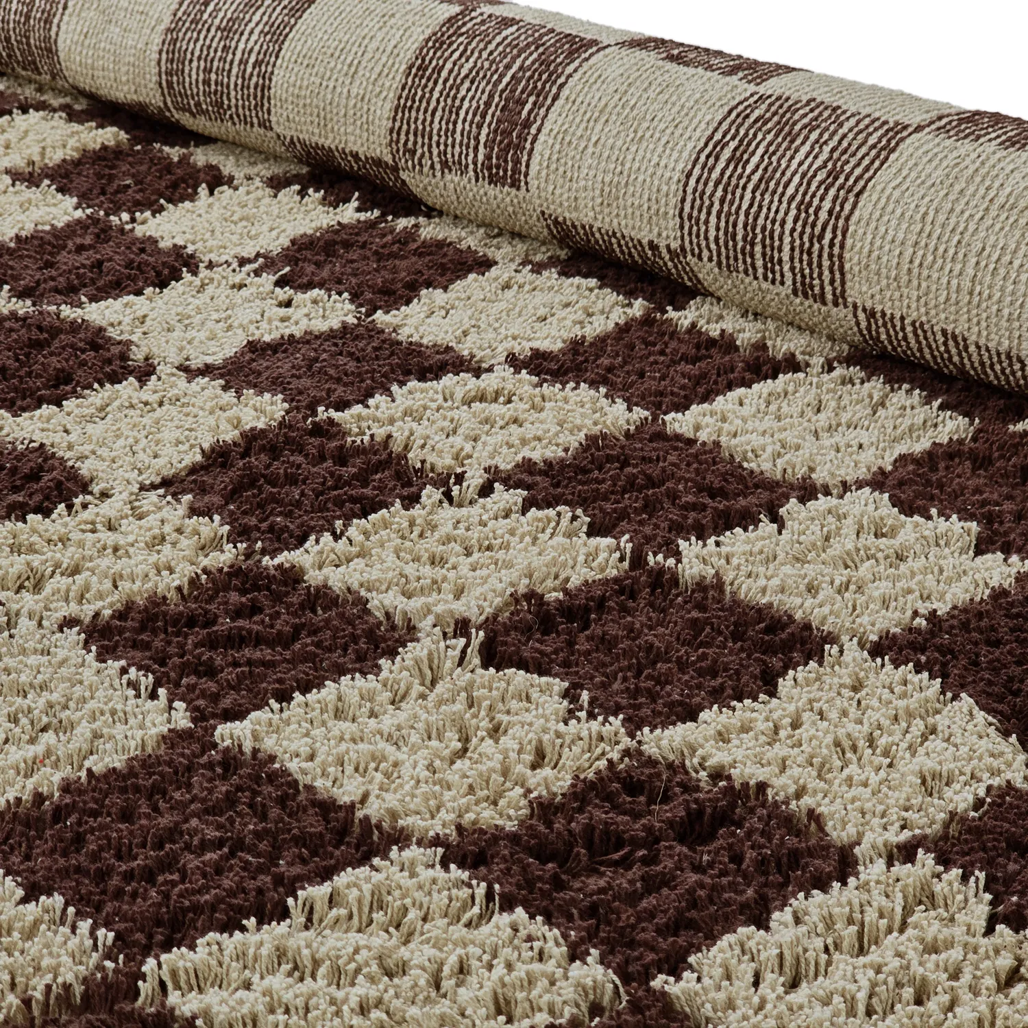 Alfombras de pelo largo - Elsey Natural Cotton Shaggy (beige/marrón)