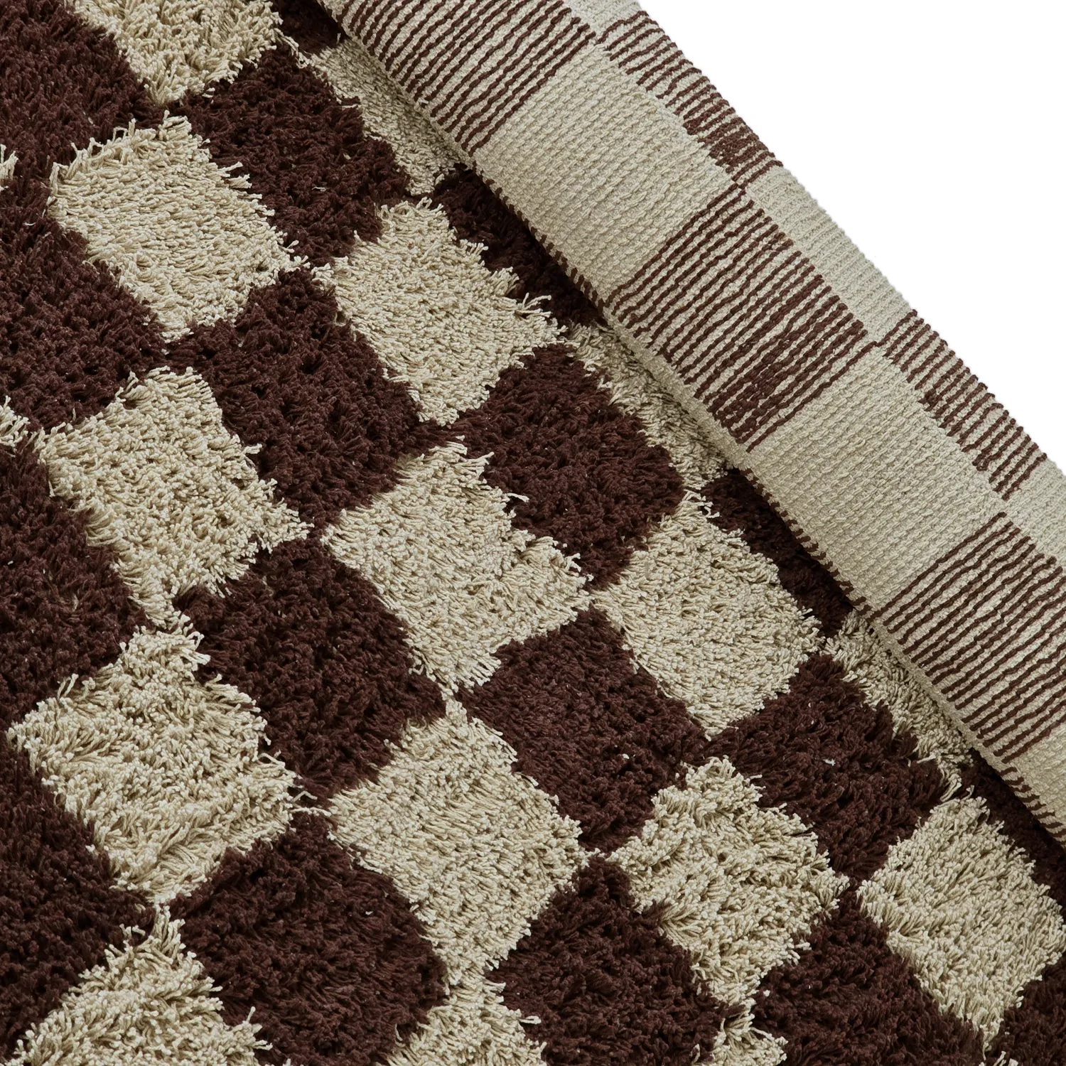 Alfombras de pelo largo - Elsey Natural Cotton Shaggy (beige/marrón)