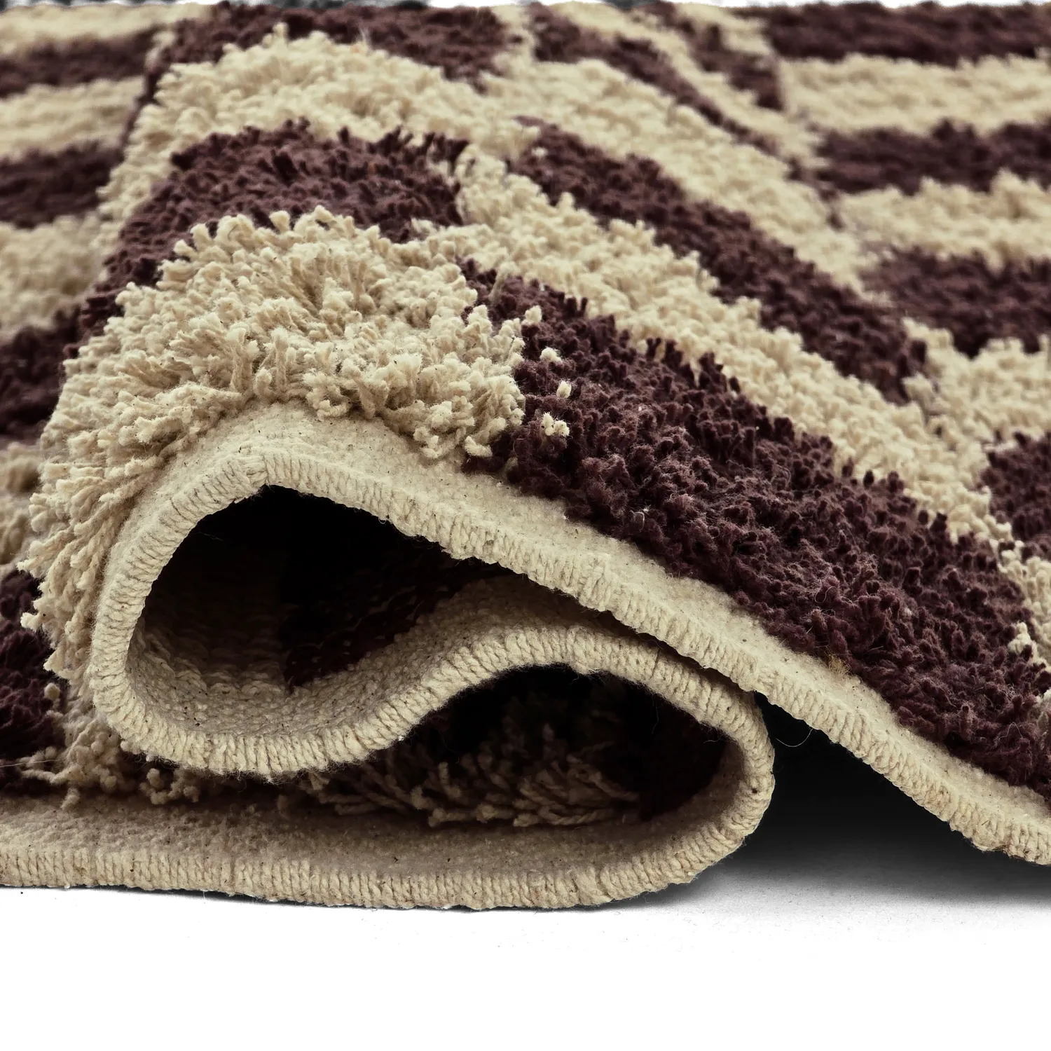 Alfombras de pelo largo - Elsey Natural Cotton Shaggy (beige/marrón)