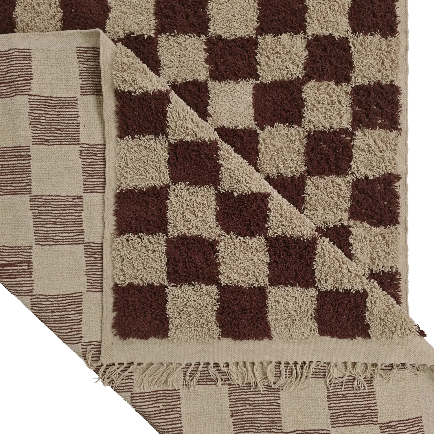 Alfombras de pelo largo - Elsey Natural Cotton Shaggy (beige/marrón)