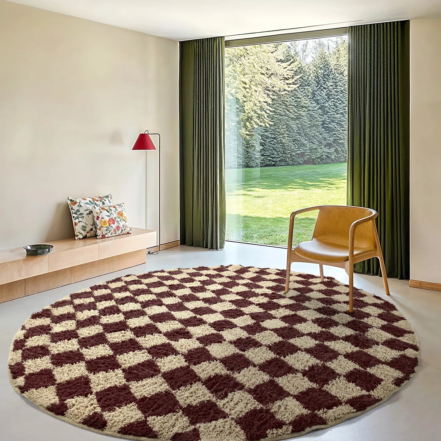 Alfombras redondeadas - Elsey Natural Cotton Shaggy (beige/marrón)