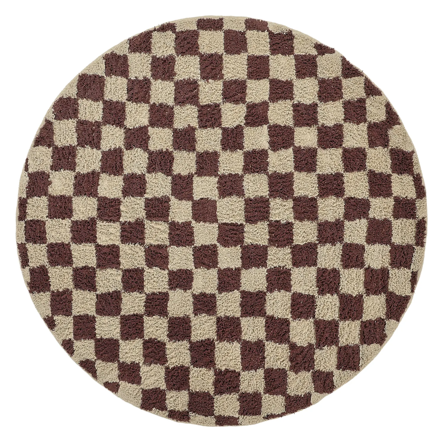 Alfombras redondeadas - Elsey Natural Cotton Shaggy (beige/marrón)