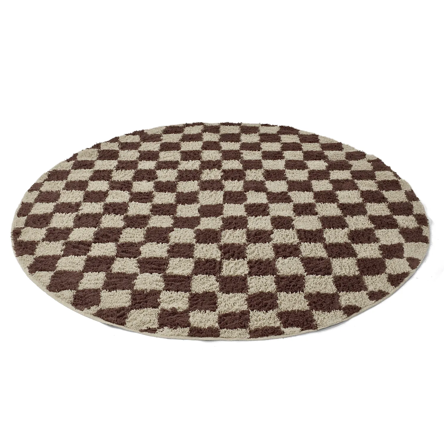 Alfombras redondeadas - Elsey Natural Cotton Shaggy (beige/marrón)