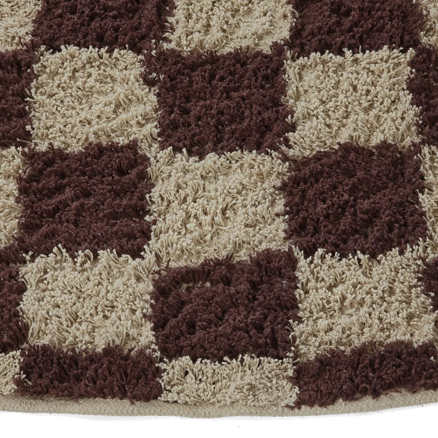 Alfombras redondeadas - Elsey Natural Cotton Shaggy (beige/marrón)