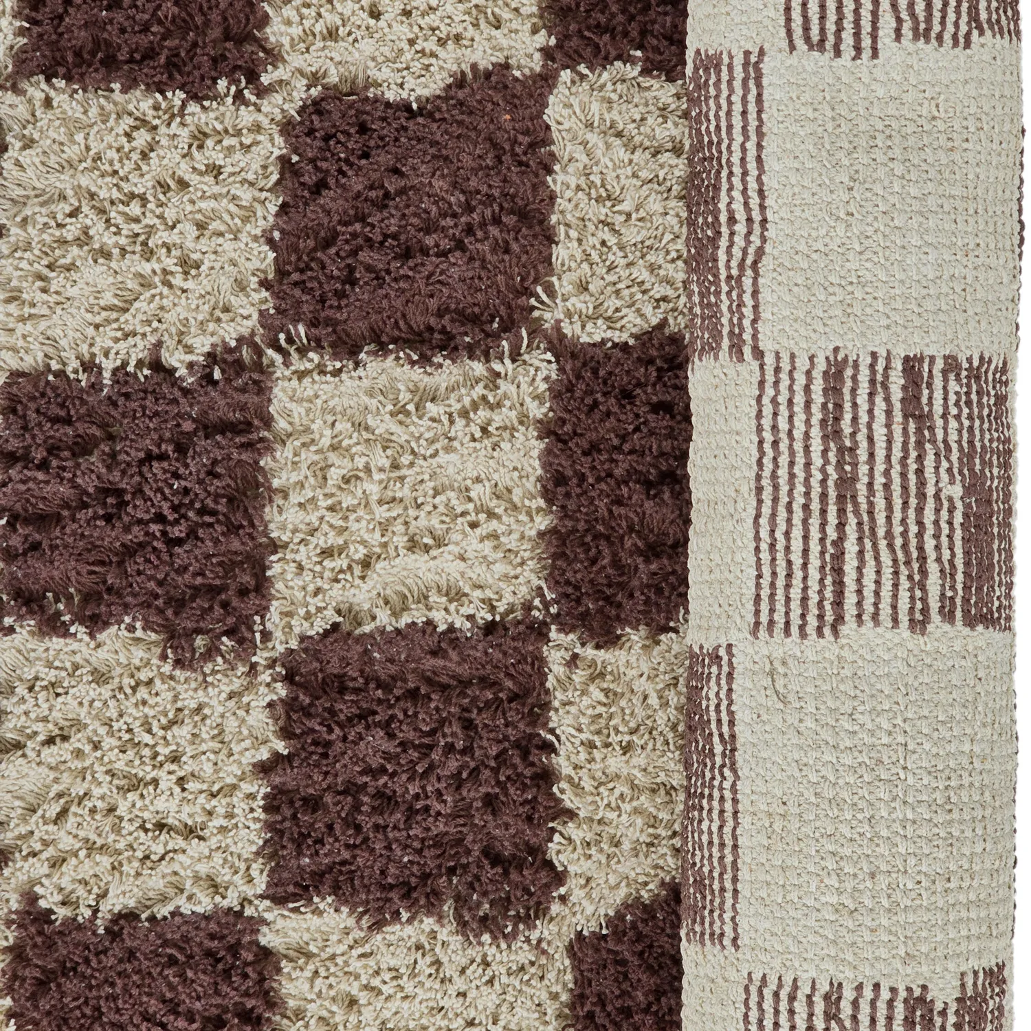 Alfombras redondeadas - Elsey Natural Cotton Shaggy (beige/marrón)