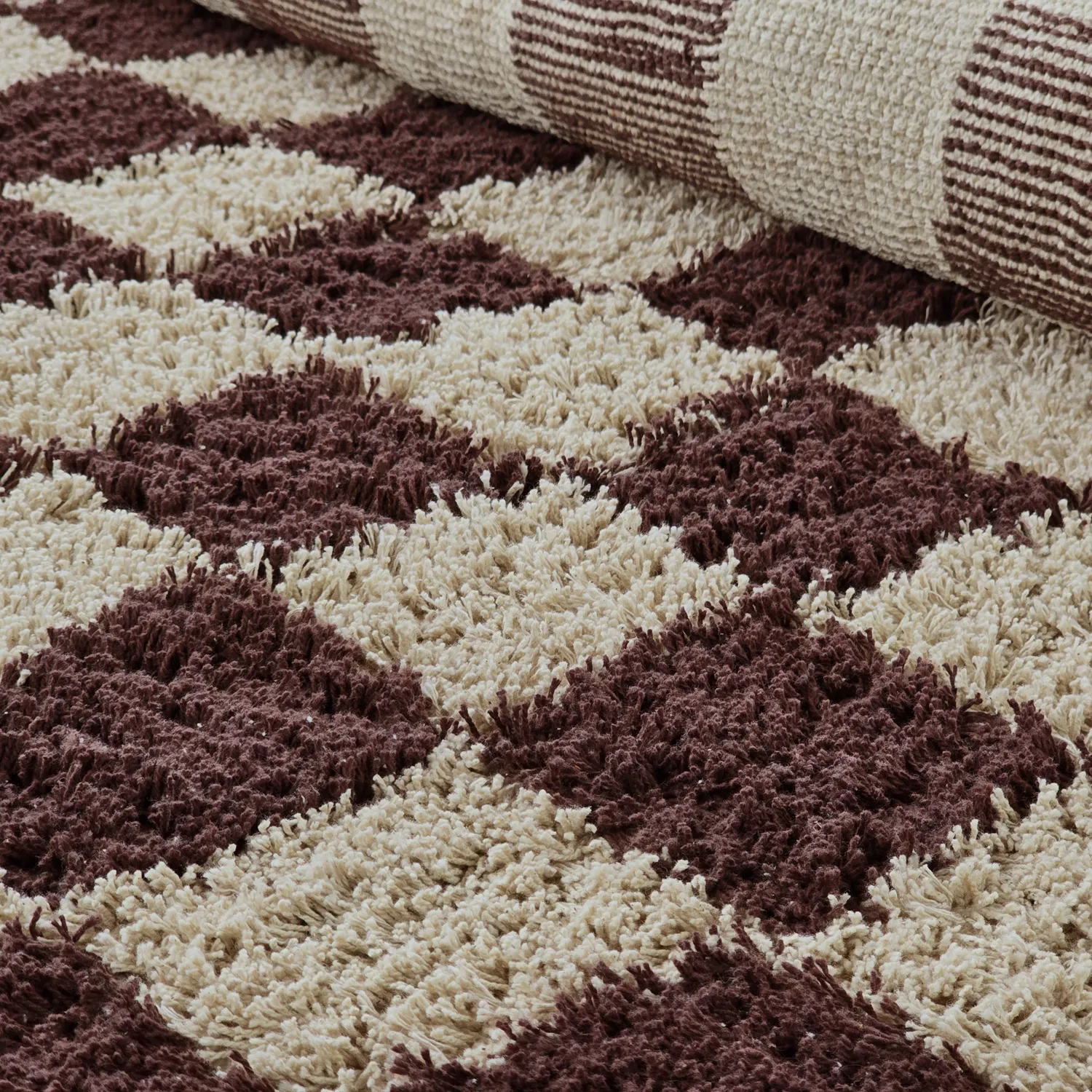 Alfombras redondeadas - Elsey Natural Cotton Shaggy (beige/marrón)