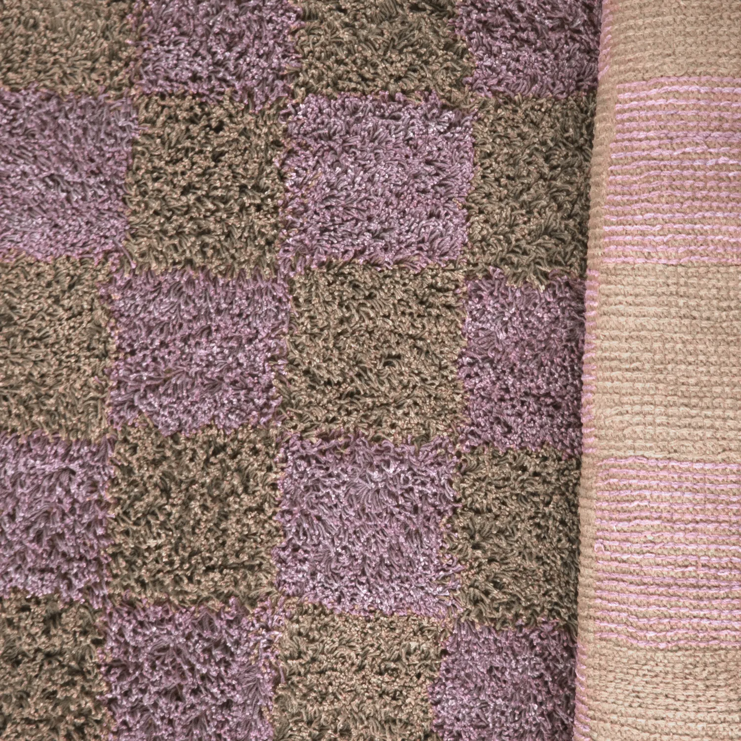 Alfombras de pelo largo - Elsey Natural Cotton Shaggy (marrón/morado)