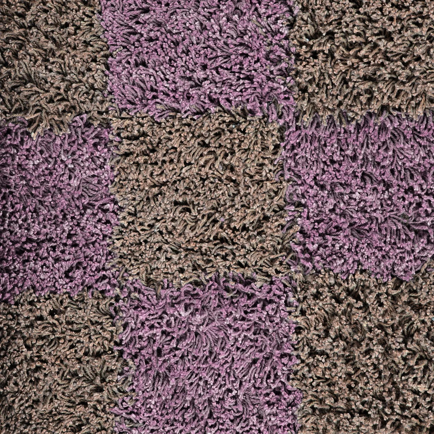 Alfombras de pelo largo - Elsey Natural Cotton Shaggy (marrón/morado)