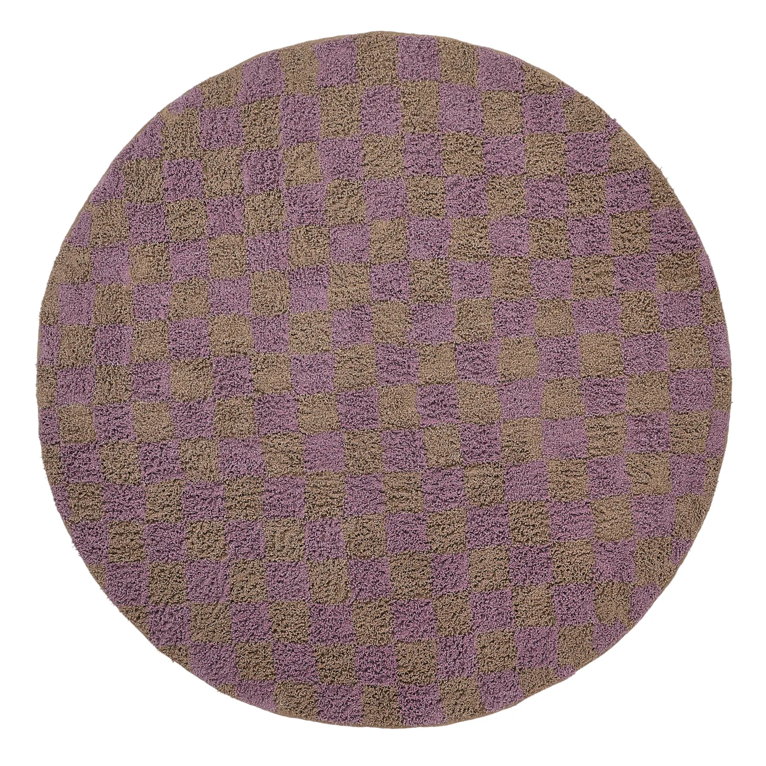 Alfombras redondeadas - Elsey Natural Cotton Shaggy (marrón/morado)