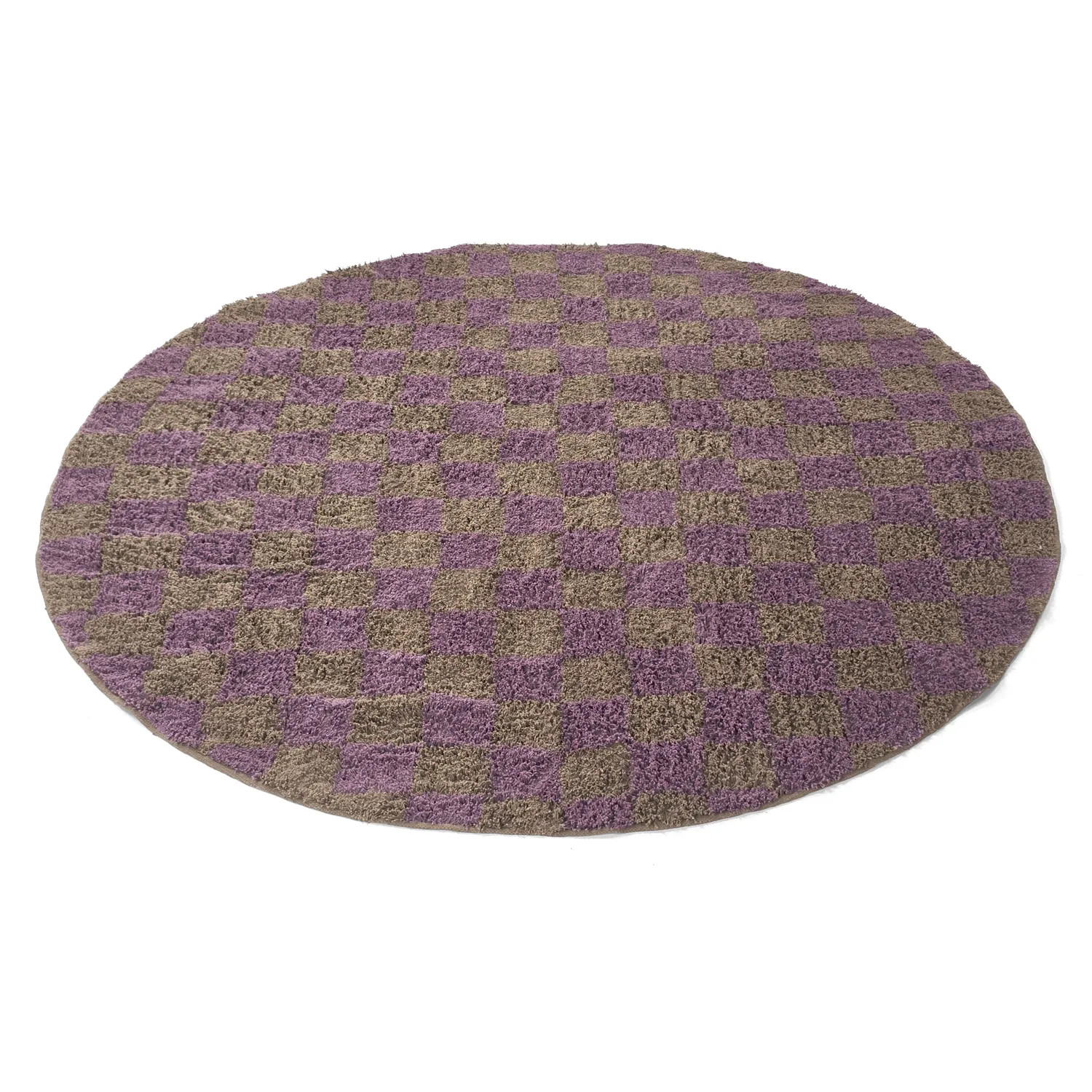 Alfombras redondeadas - Elsey Natural Cotton Shaggy (marrón/morado)