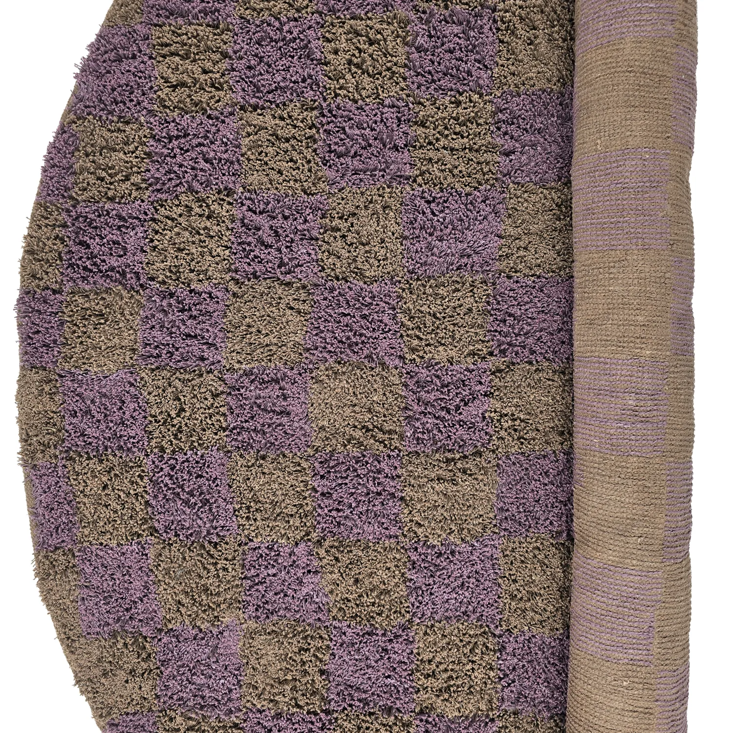 Alfombras redondeadas - Elsey Natural Cotton Shaggy (marrón/morado)
