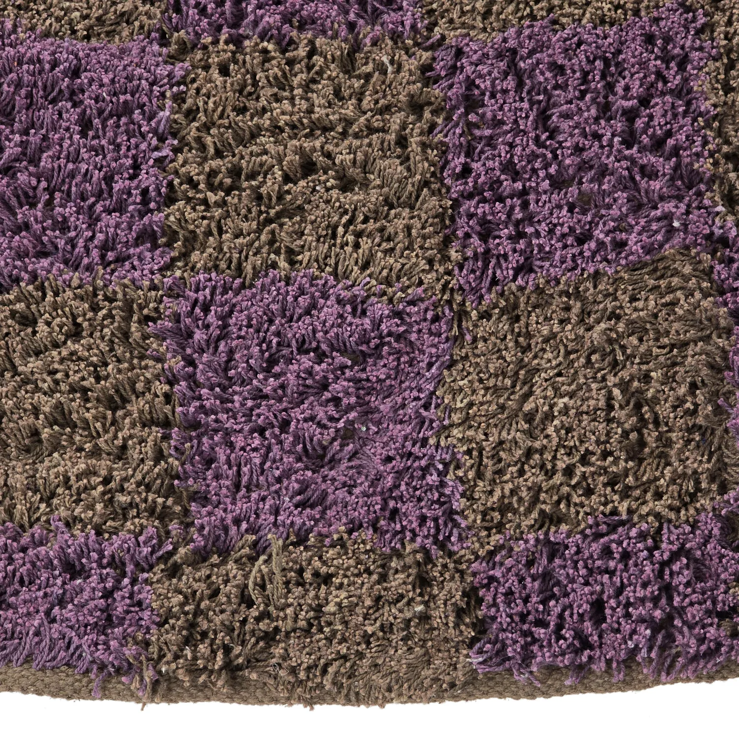 Alfombras redondeadas - Elsey Natural Cotton Shaggy (marrón/morado)