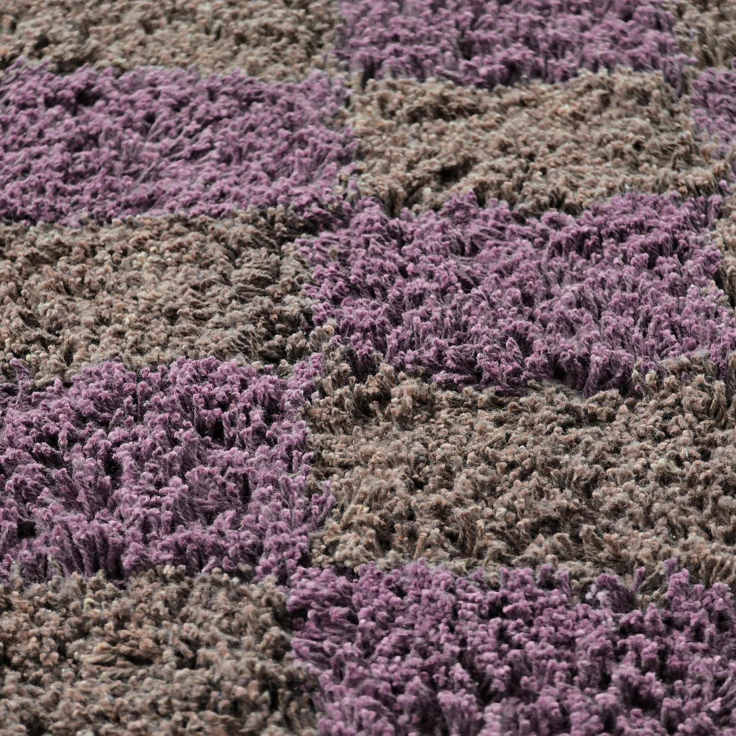 Alfombras redondeadas - Elsey Natural Cotton Shaggy (marrón/morado)