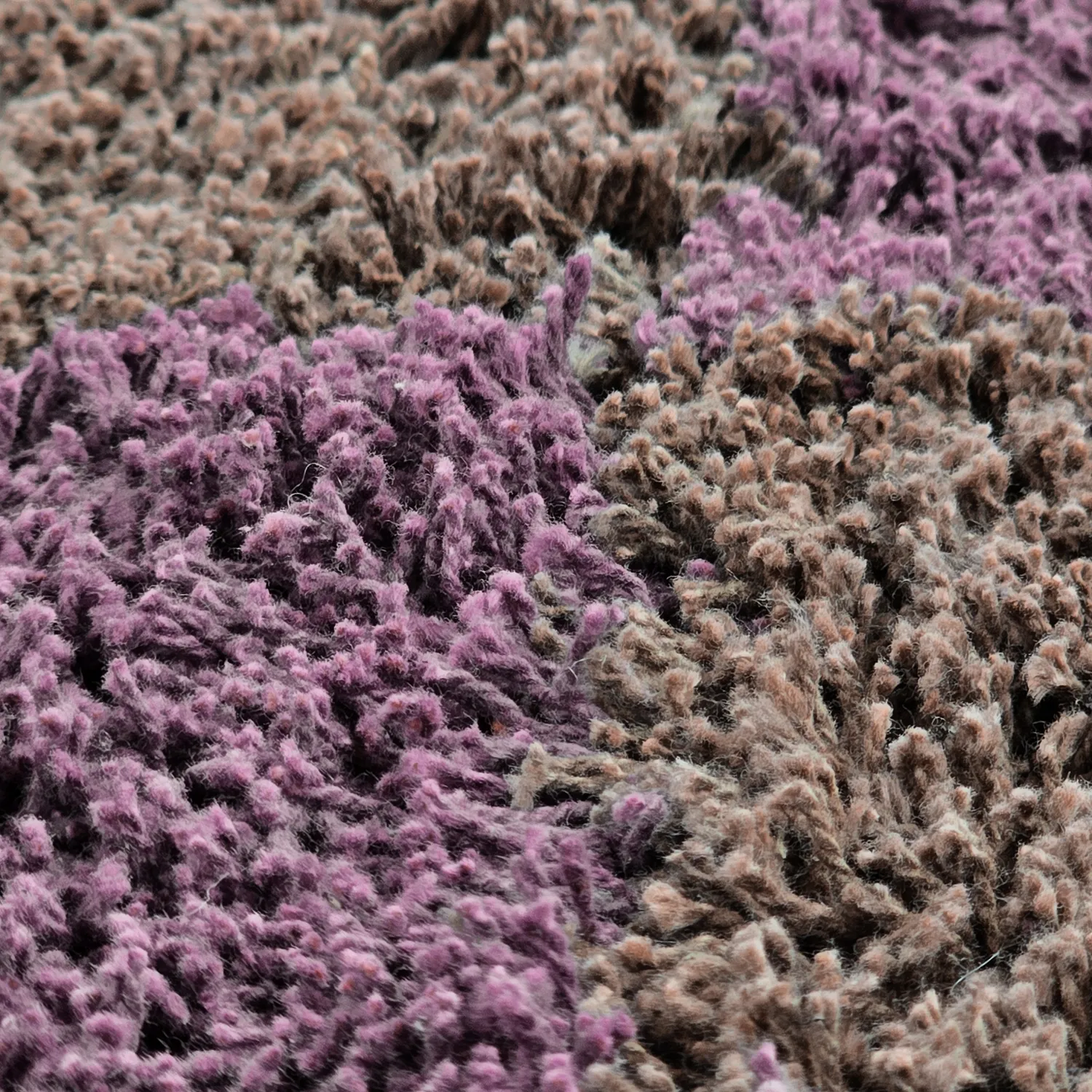 Alfombras redondeadas - Elsey Natural Cotton Shaggy (marrón/morado)