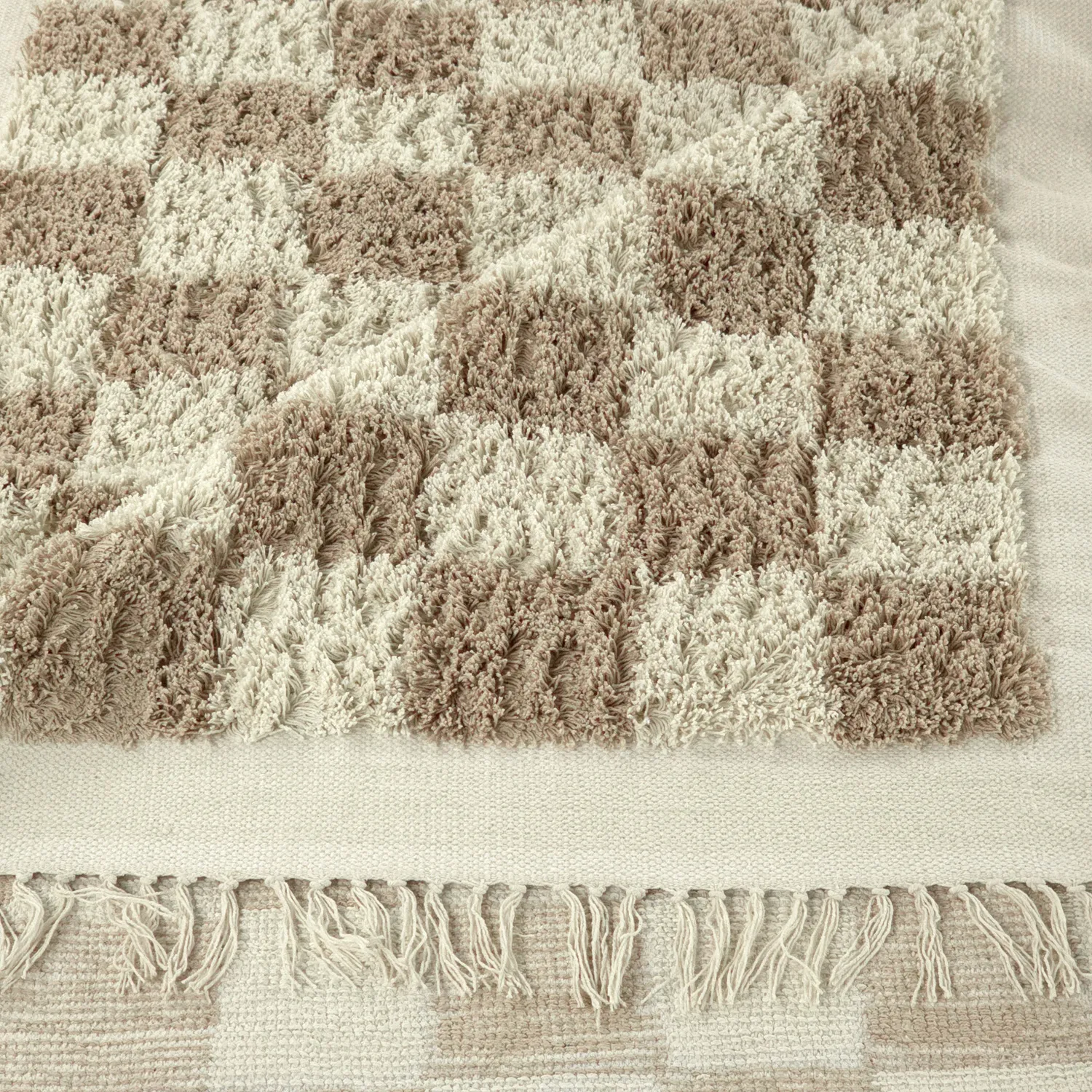 Alfombras de pelo largo - Elsey Natural Cotton Shaggy (crema/arena)