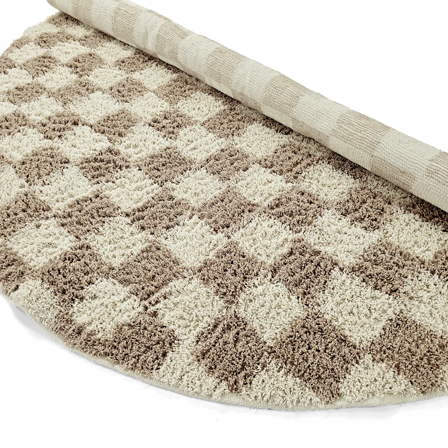 Alfombras redondeadas - Elsey Natural Cotton Shaggy (crema/arena)