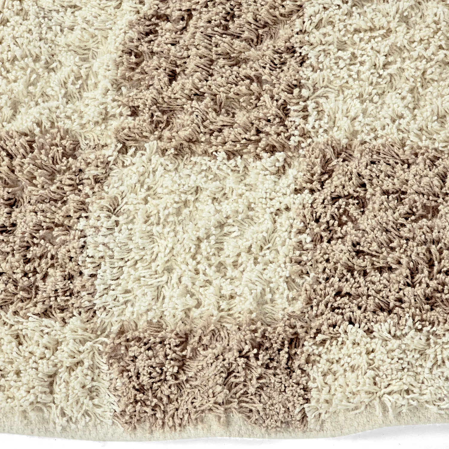 Alfombras redondeadas - Elsey Natural Cotton Shaggy (crema/arena)