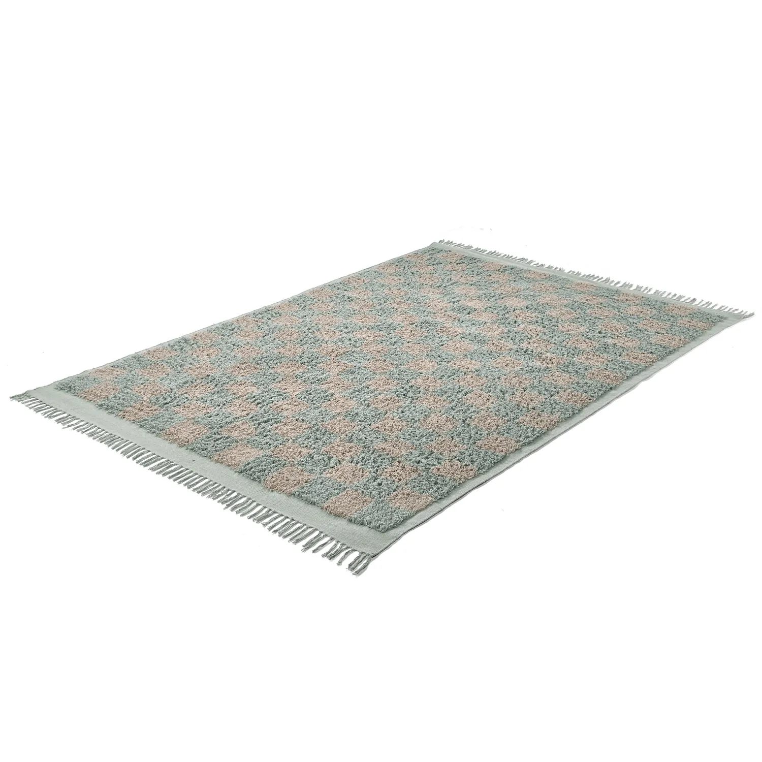 Alfombras de pelo largo - Elsey Natural Cotton Shaggy (gris/rosa)