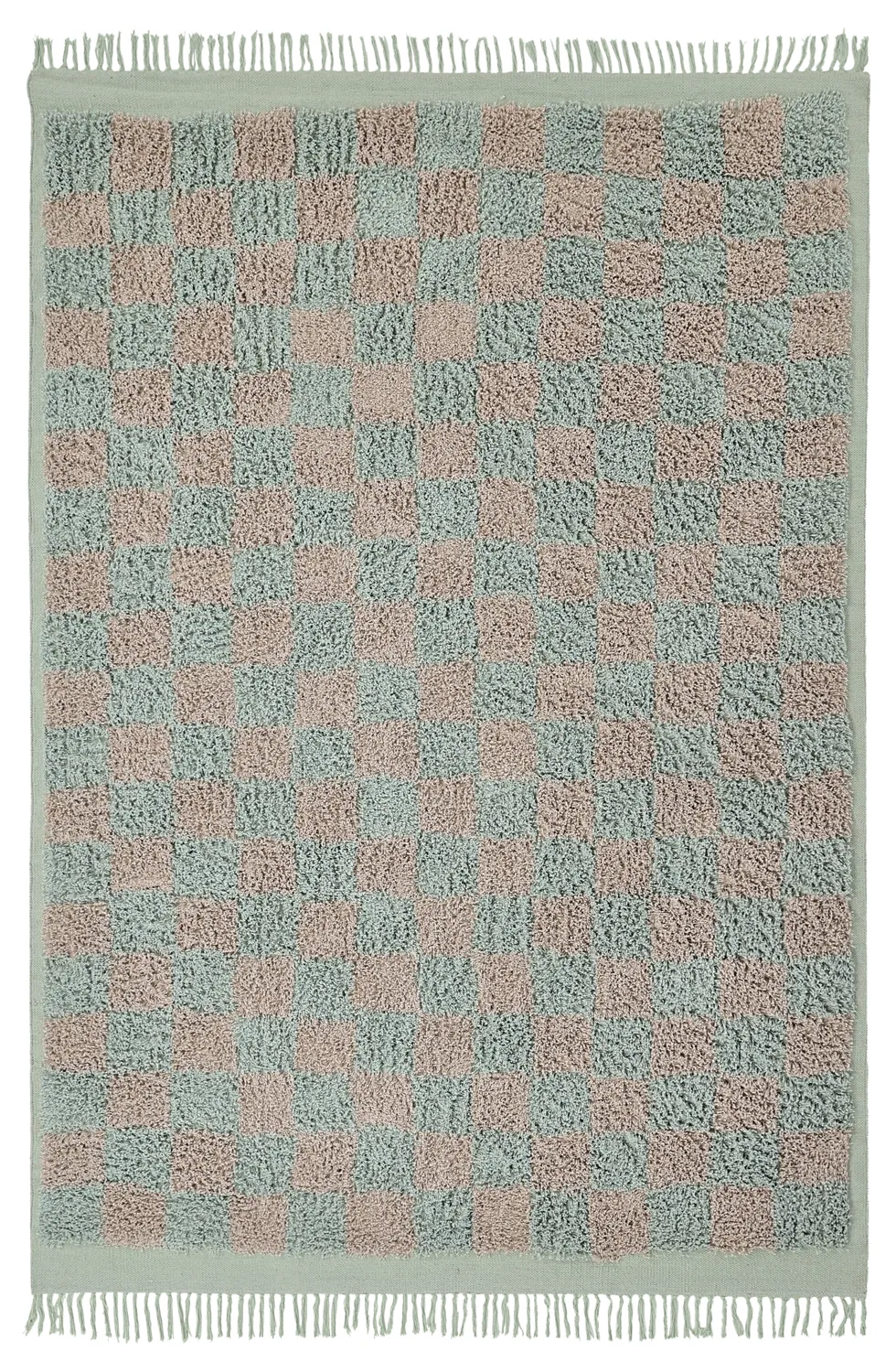 Alfombras de pelo largo - Elsey Natural Cotton Shaggy (gris/rosa)