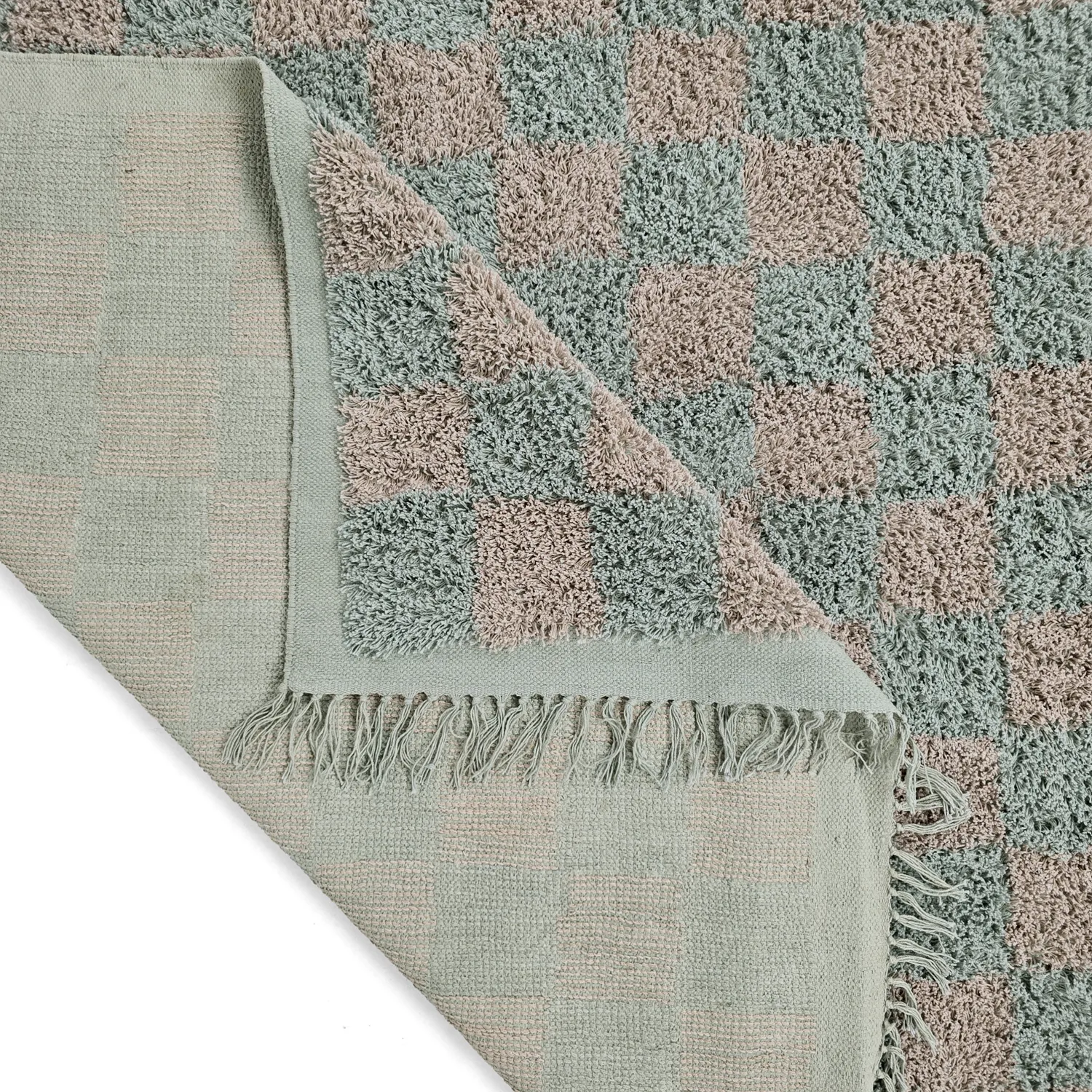 Alfombras de pelo largo - Elsey Natural Cotton Shaggy (gris/rosa)