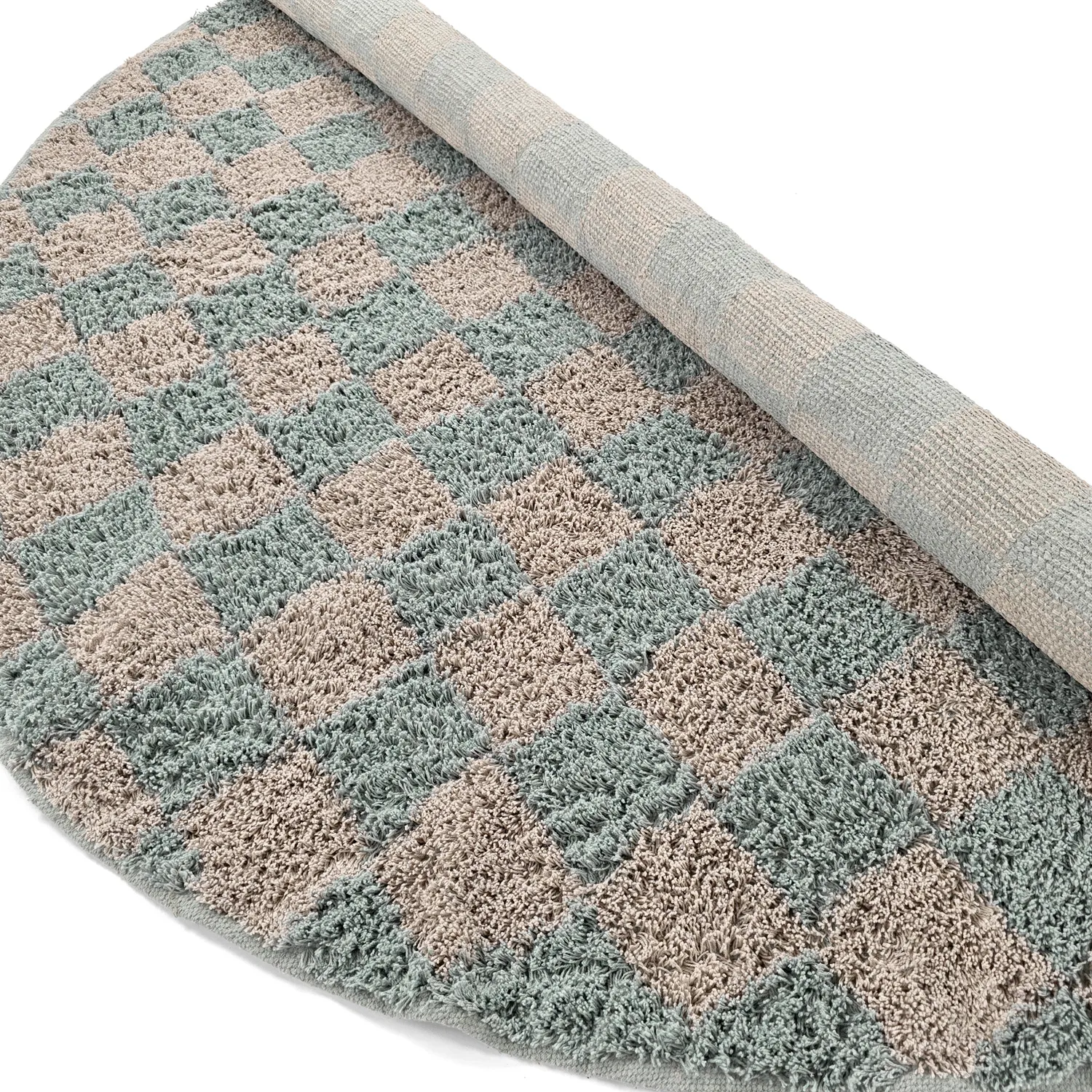 Alfombras redondeadas - Elsey Natural Cotton Shaggy (gris/rosa)