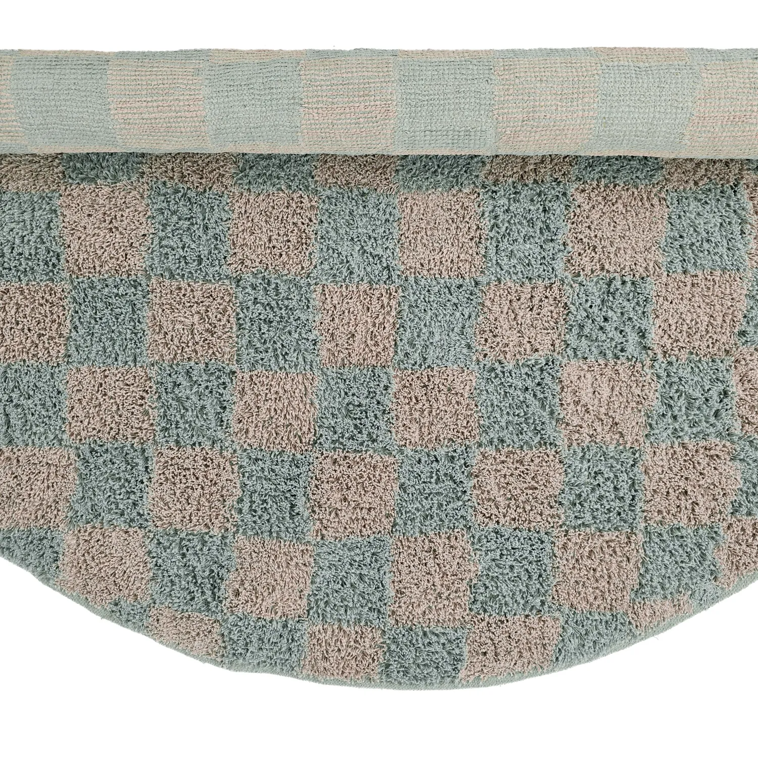 Alfombras redondeadas - Elsey Natural Cotton Shaggy (gris/rosa)