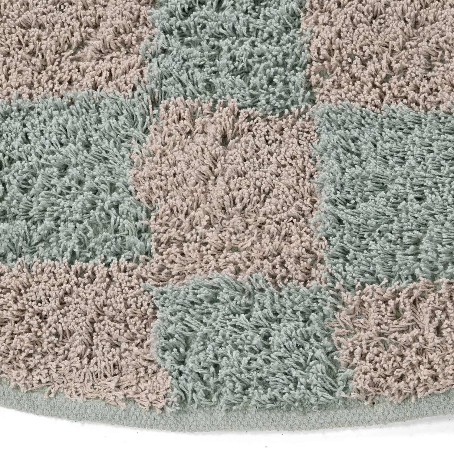 Alfombras redondeadas - Elsey Natural Cotton Shaggy (gris/rosa)