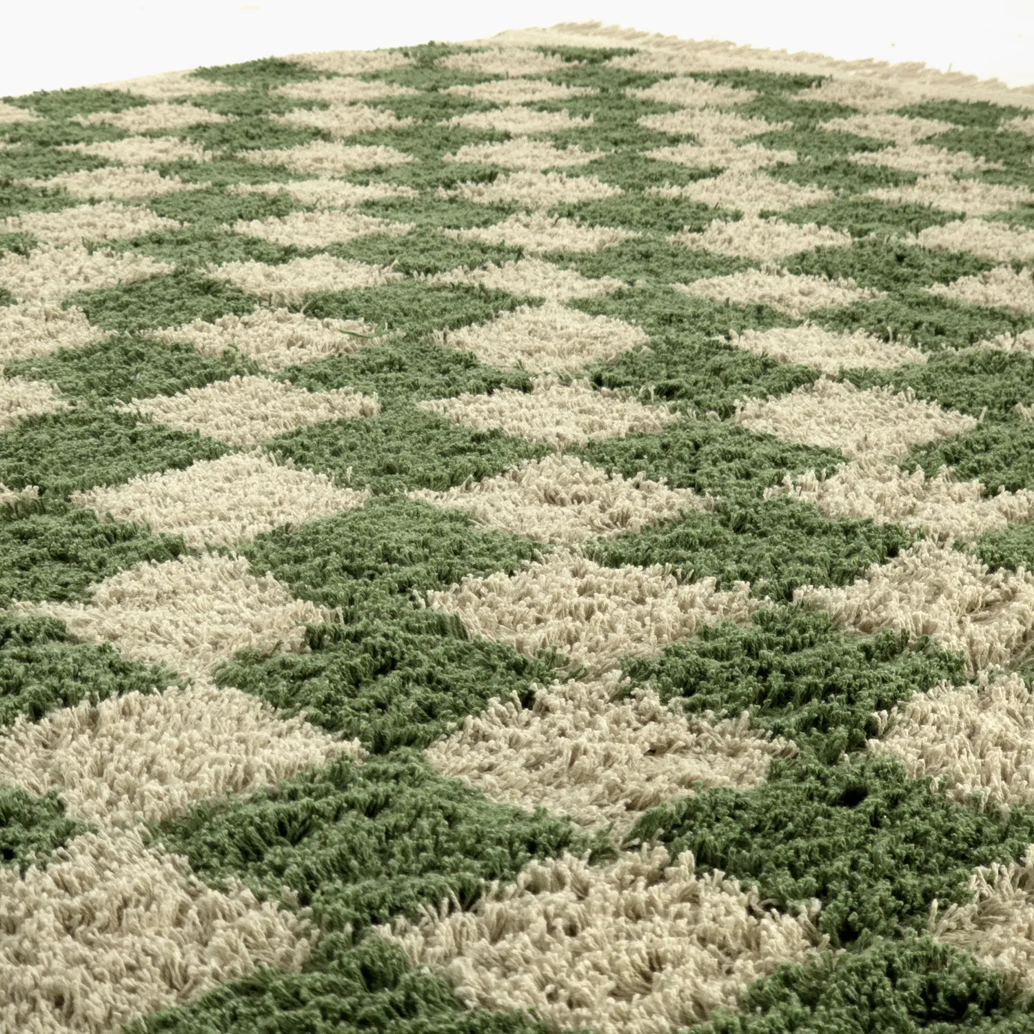 Alfombras de pelo largo - Elsey Natural Cotton Shaggy (verde/beige)