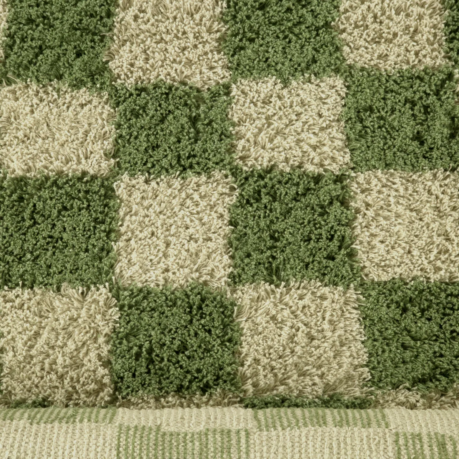 Alfombras de pelo largo - Elsey Natural Cotton Shaggy (verde/beige)