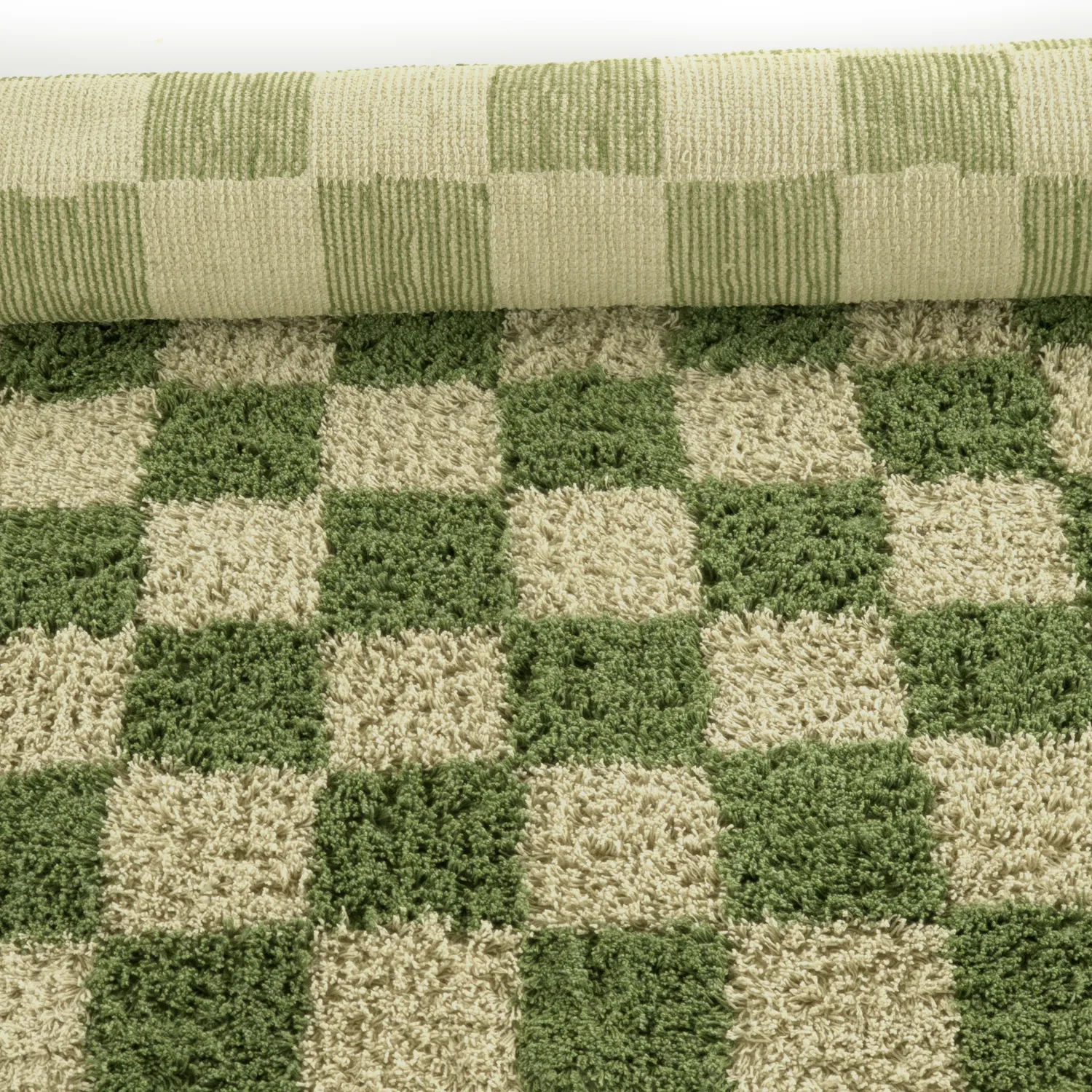 Alfombras de pelo largo - Elsey Natural Cotton Shaggy (verde/beige)
